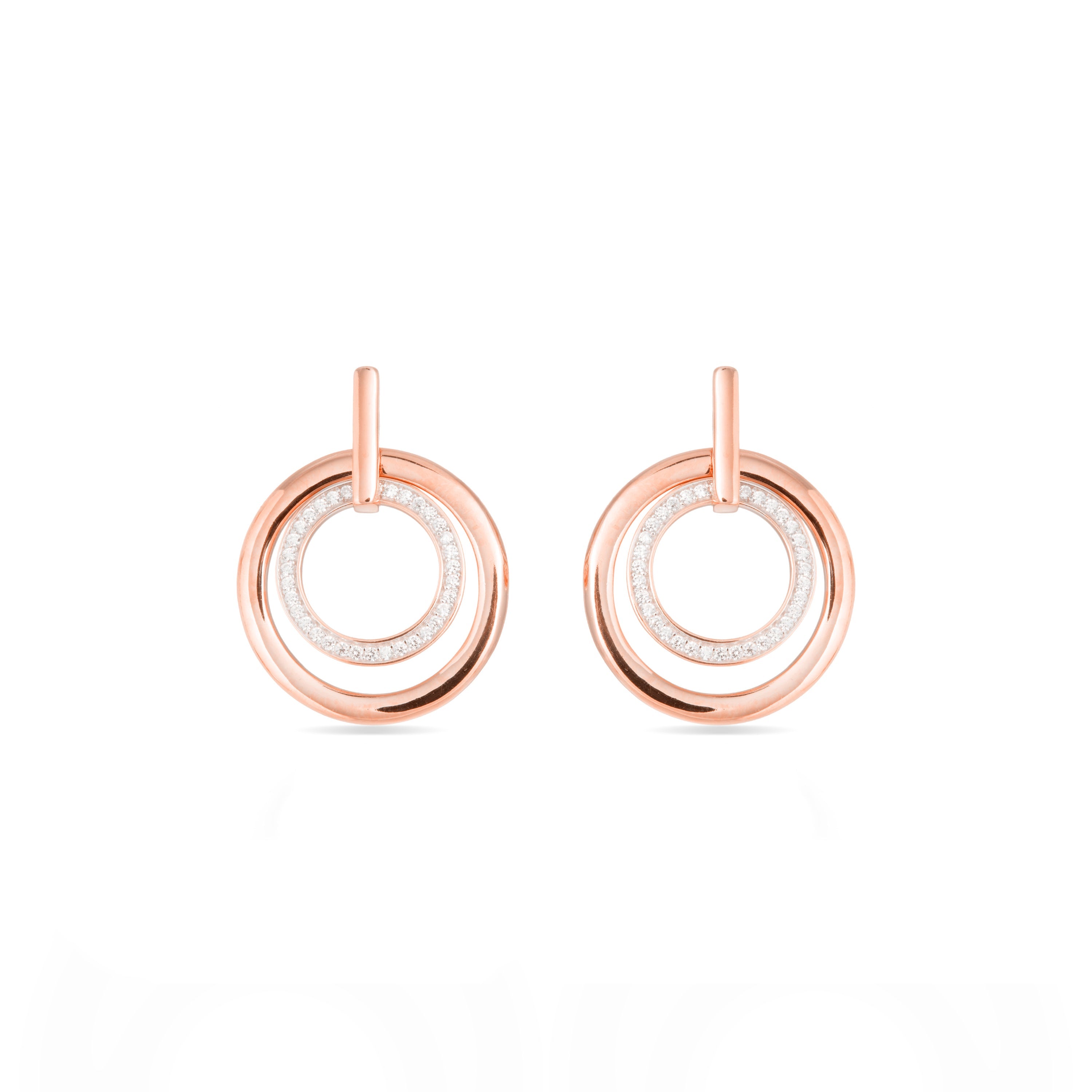 925 Sterling Silver Earrings with Brilliant Zirconia finished in Rhodium - Uuka
