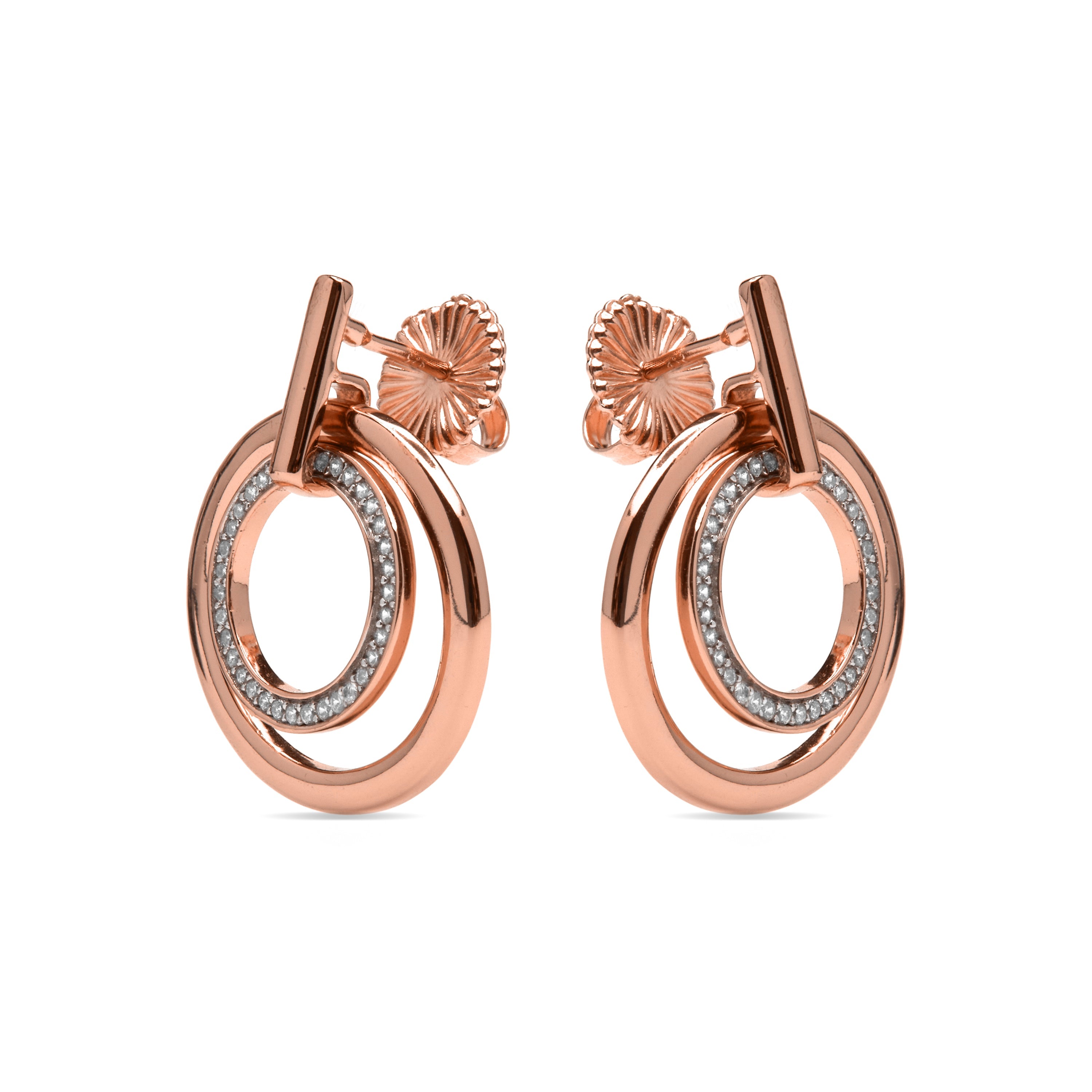 925 Sterling Silver Earrings with Brilliant Zirconia finished in Rhodium - Uuka