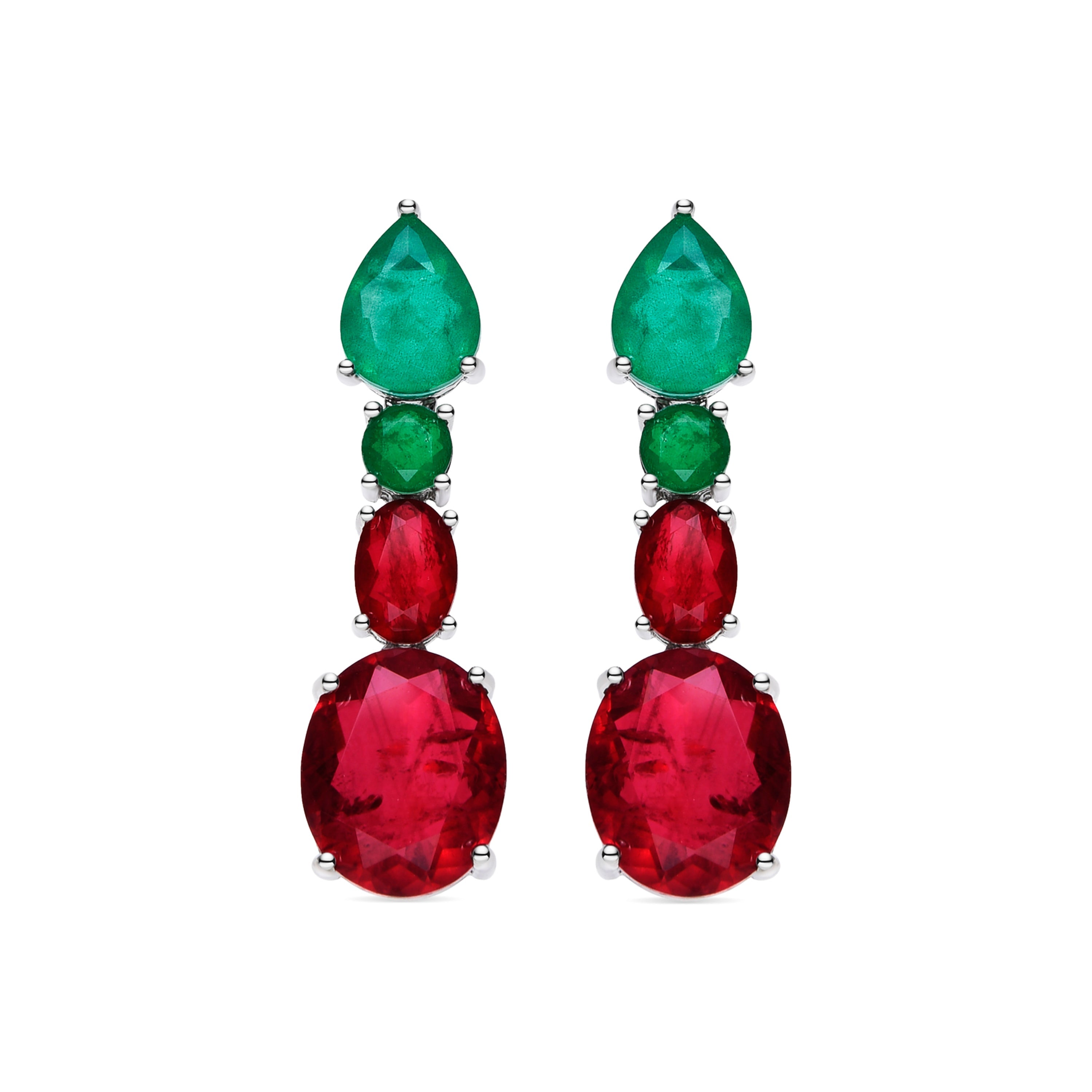 925 Sterling Silver Earrings with Hydrothermal Cherry Quartz finished in rhodium - Shavas