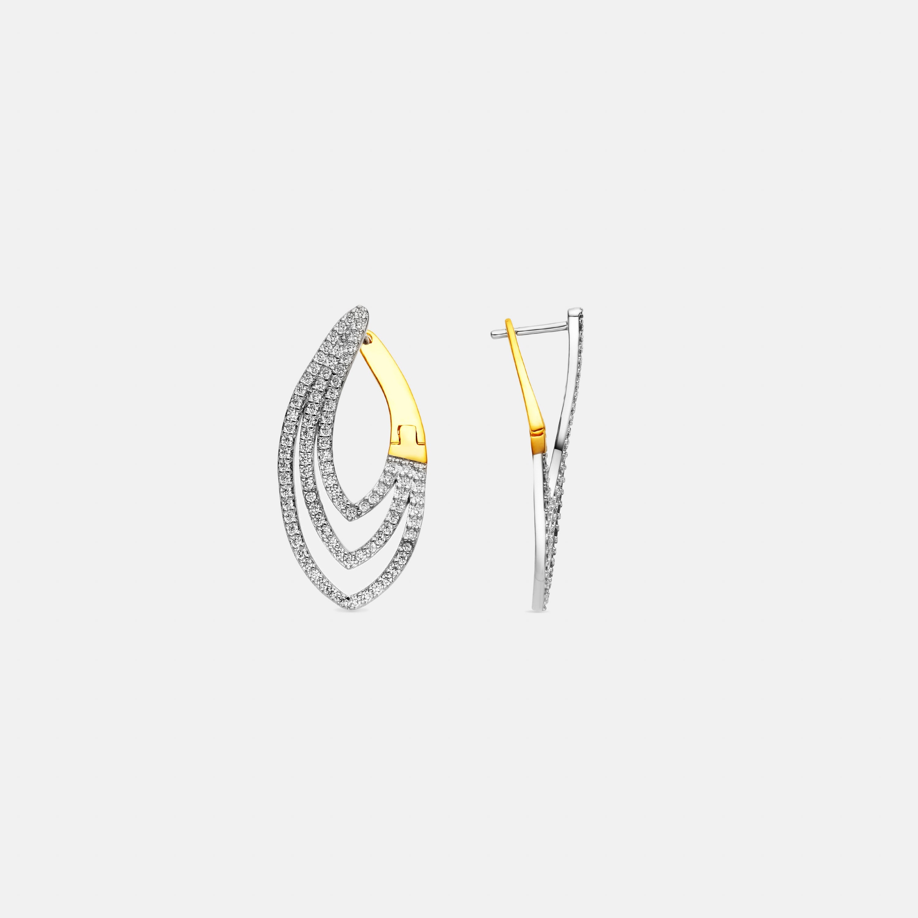 Pendientes de Plata de Ley 925 y Circonita Brillante acabado oro 18k - Ingau