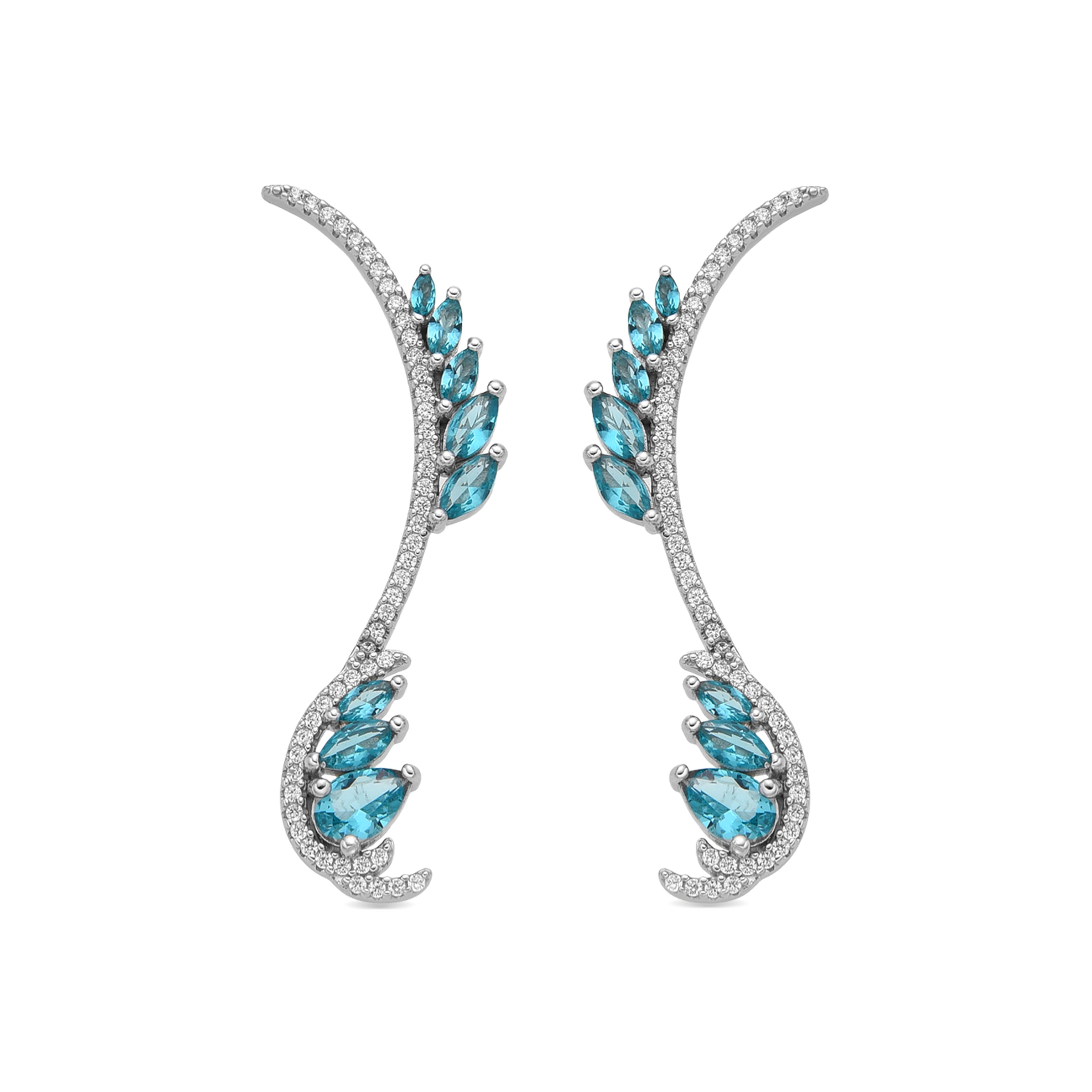 Ohrringe aus 925er Sterlingsilber und grünem Paraiba-Hydrothermalquarz mit Rhodium-Finish - Layra