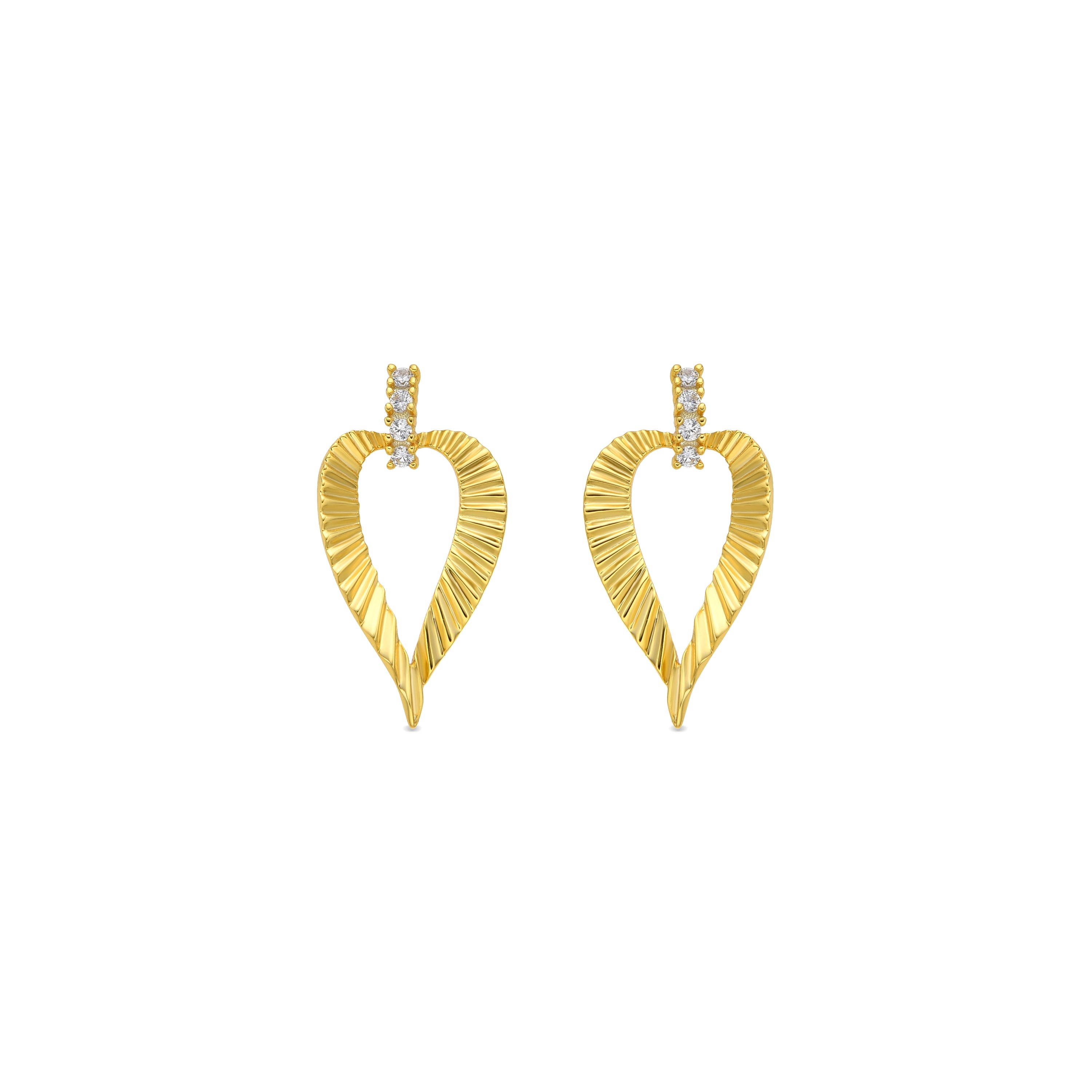 Pendientes de Plata de Ley 925 y Circonita Brillante acabado oro amarillo de 18k - Loreasi