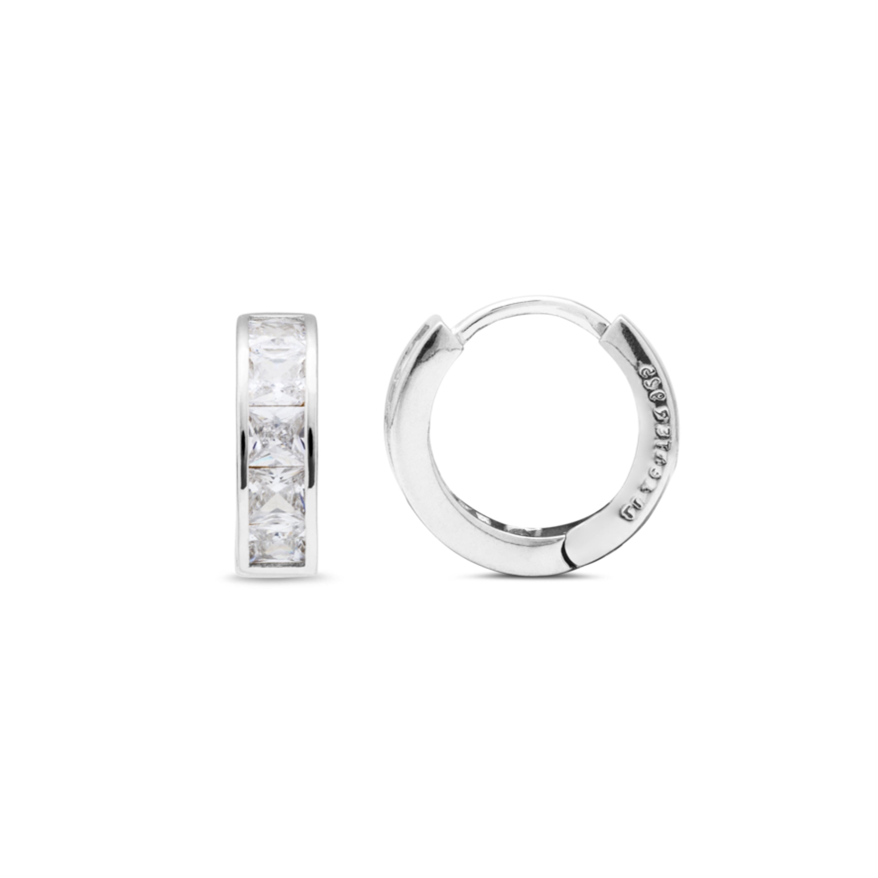 Pendientes de Plata de Ley 925 con Circonita Brillante acabados en rodio - Essential
