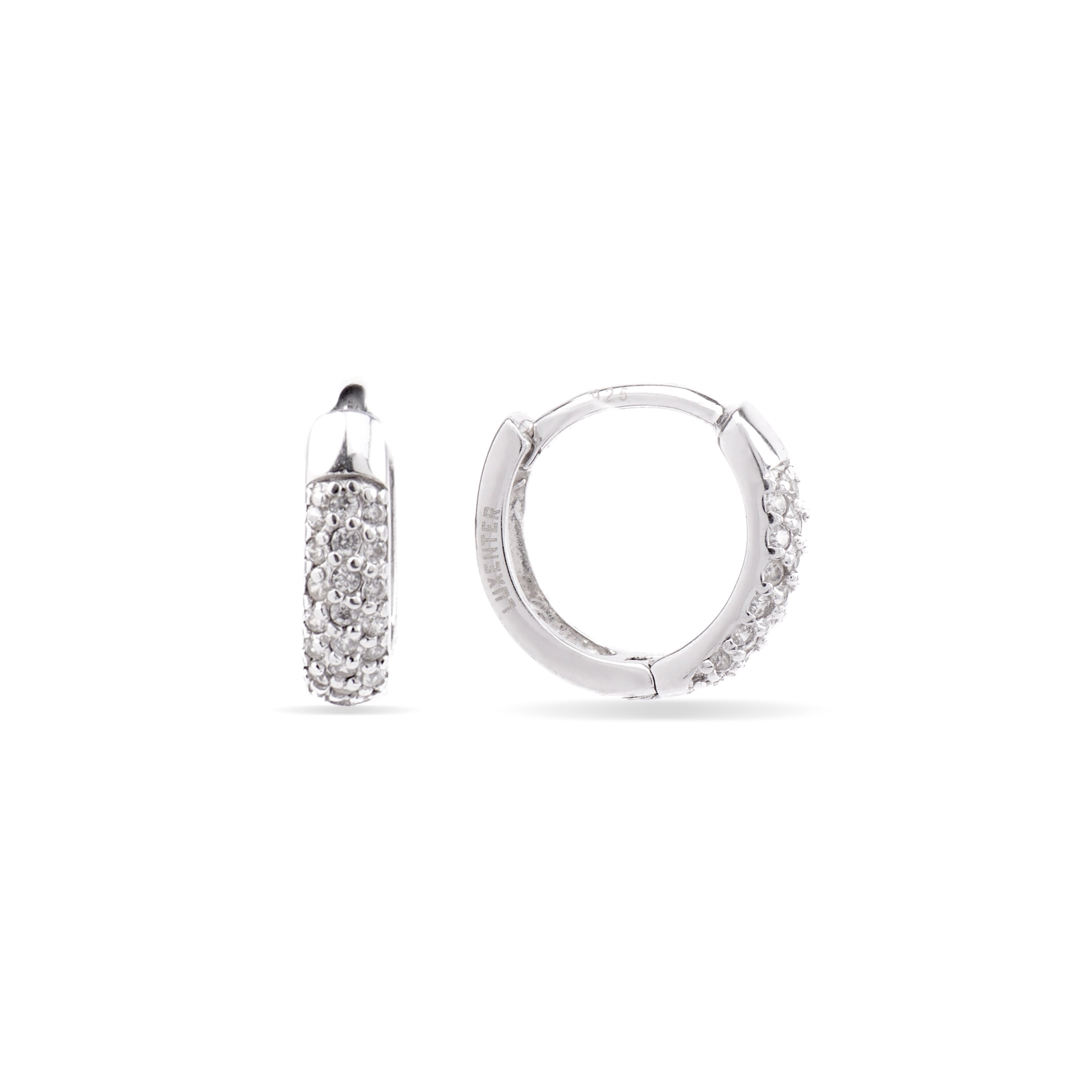 925 Sterling Silver Earrings with Brilliant Zirconia finished in Rhodium - Essential