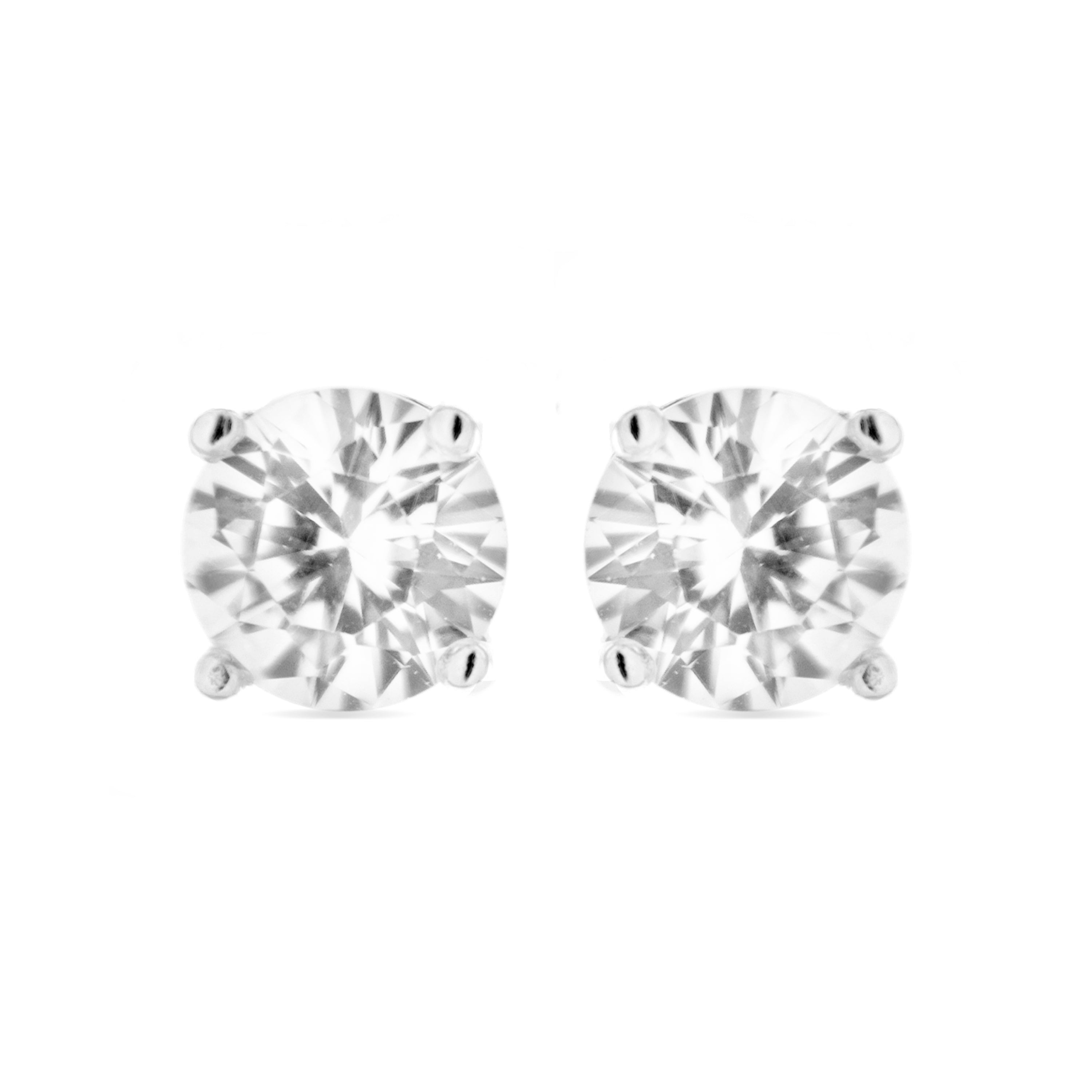 925 Sterling Silver Earrings with Brilliant Zirconia finished in Rhodium - Essential