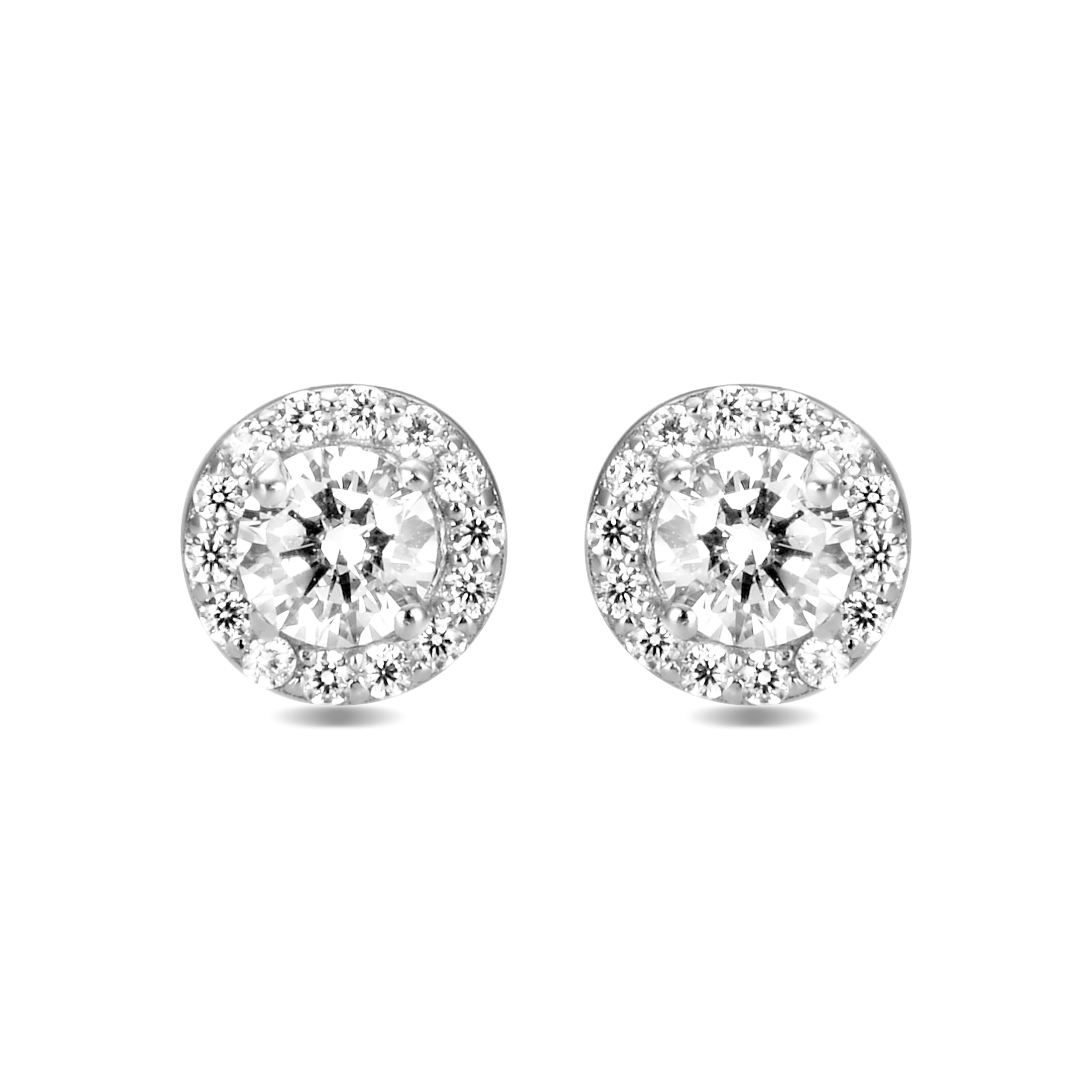 925 Sterling Silver Earrings with Brilliant Zirconia finished in Rhodium - Essential
