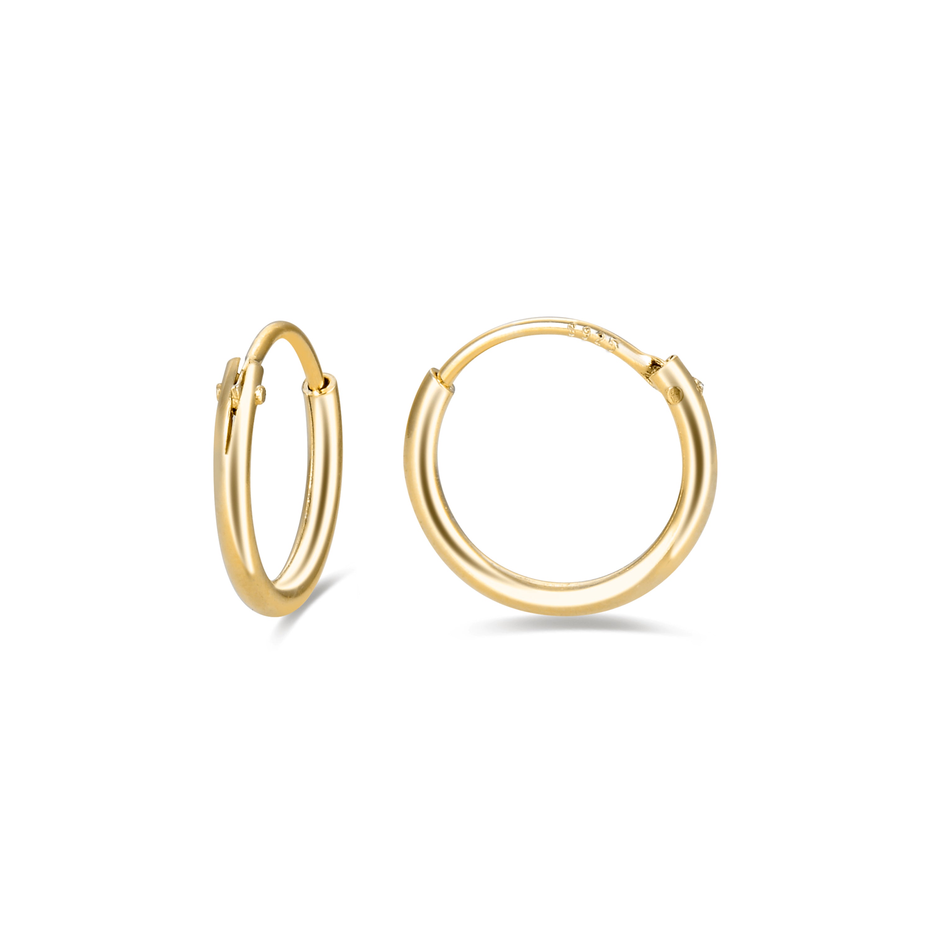 Pendientes de Plata de Ley 925 acabados en oro amarillo 18K - Essential