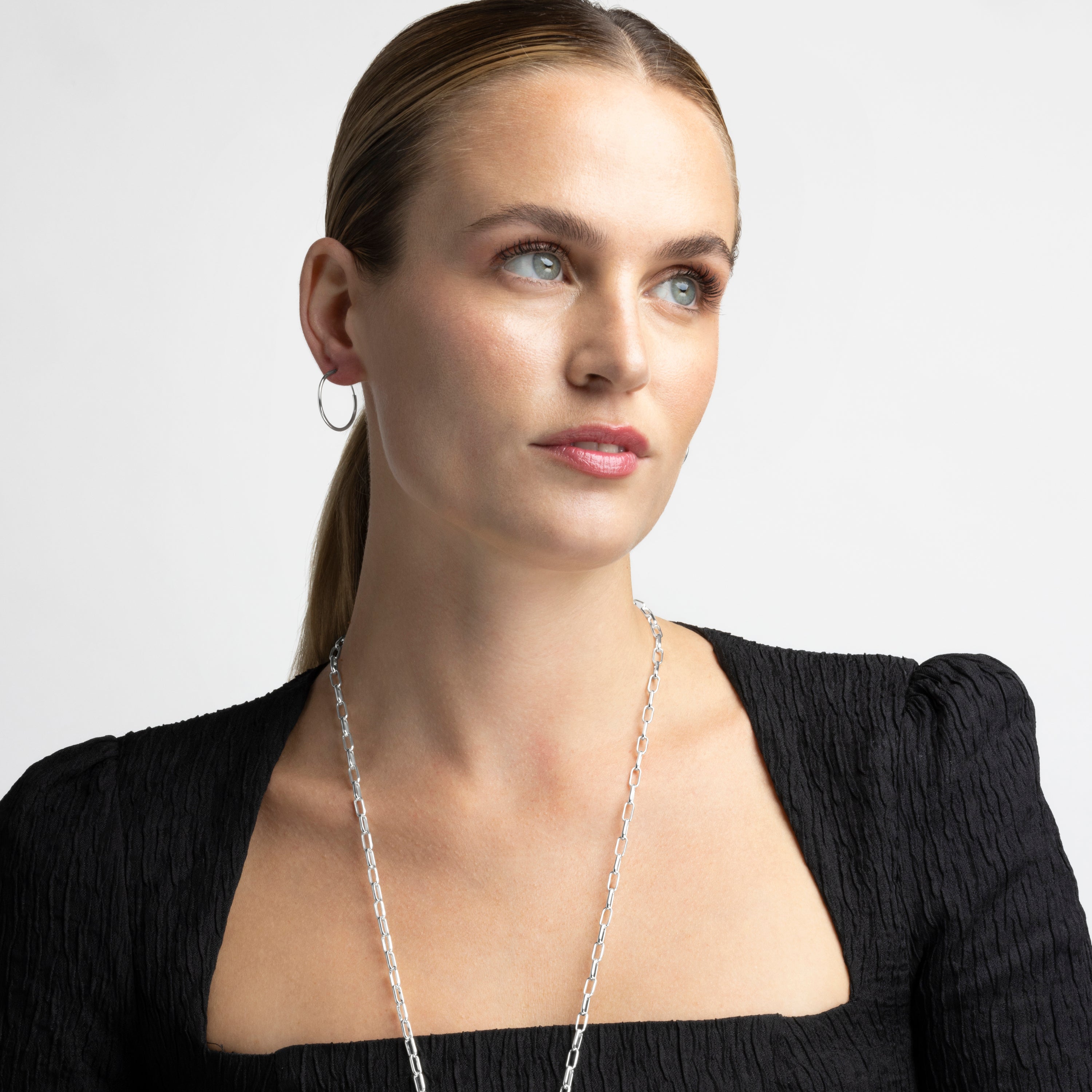 925er Silberohrringe mit Rhodium-Finish - Essential