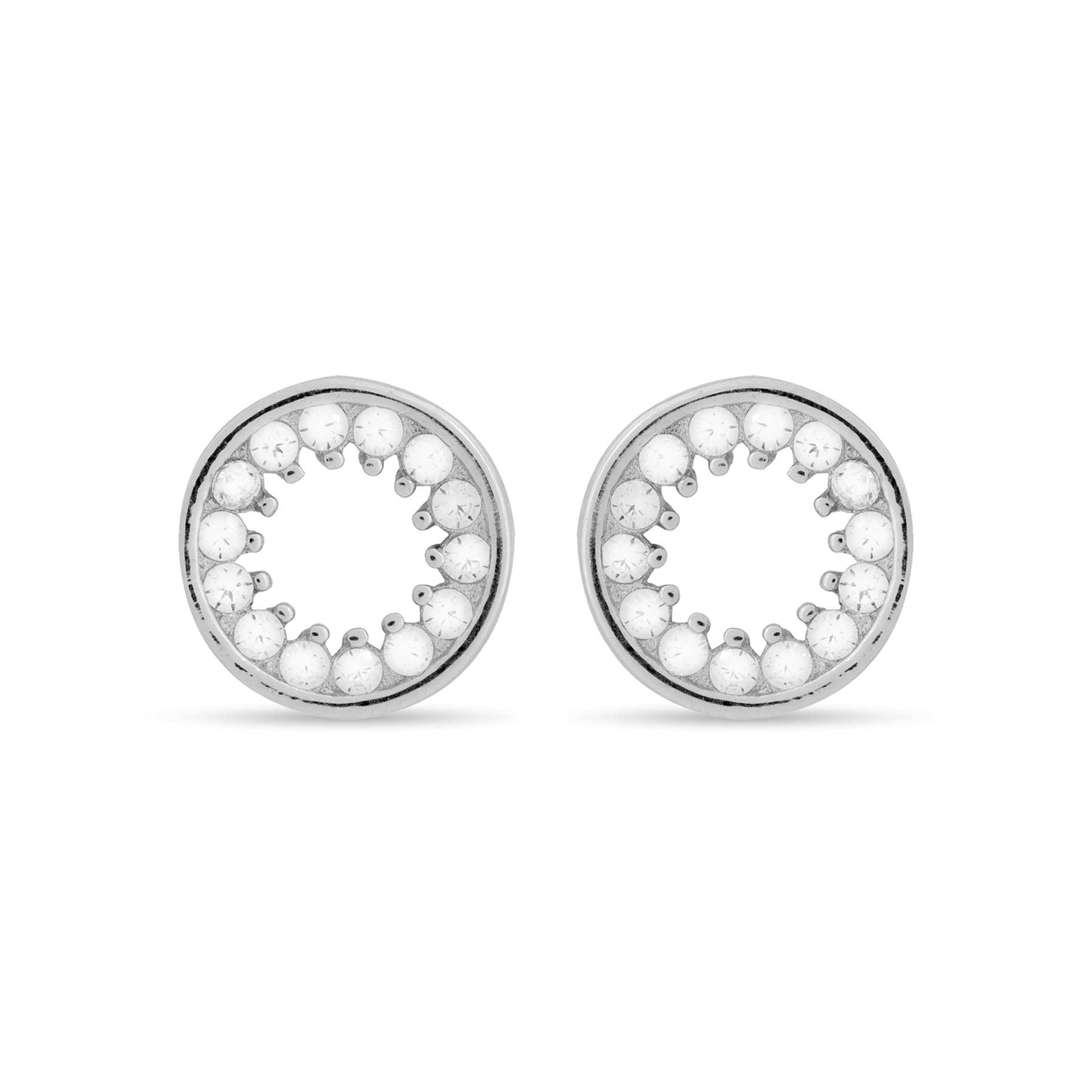 925 Sterling Silver Earrings with Brilliant Zirconia finished in Rhodium - Essential