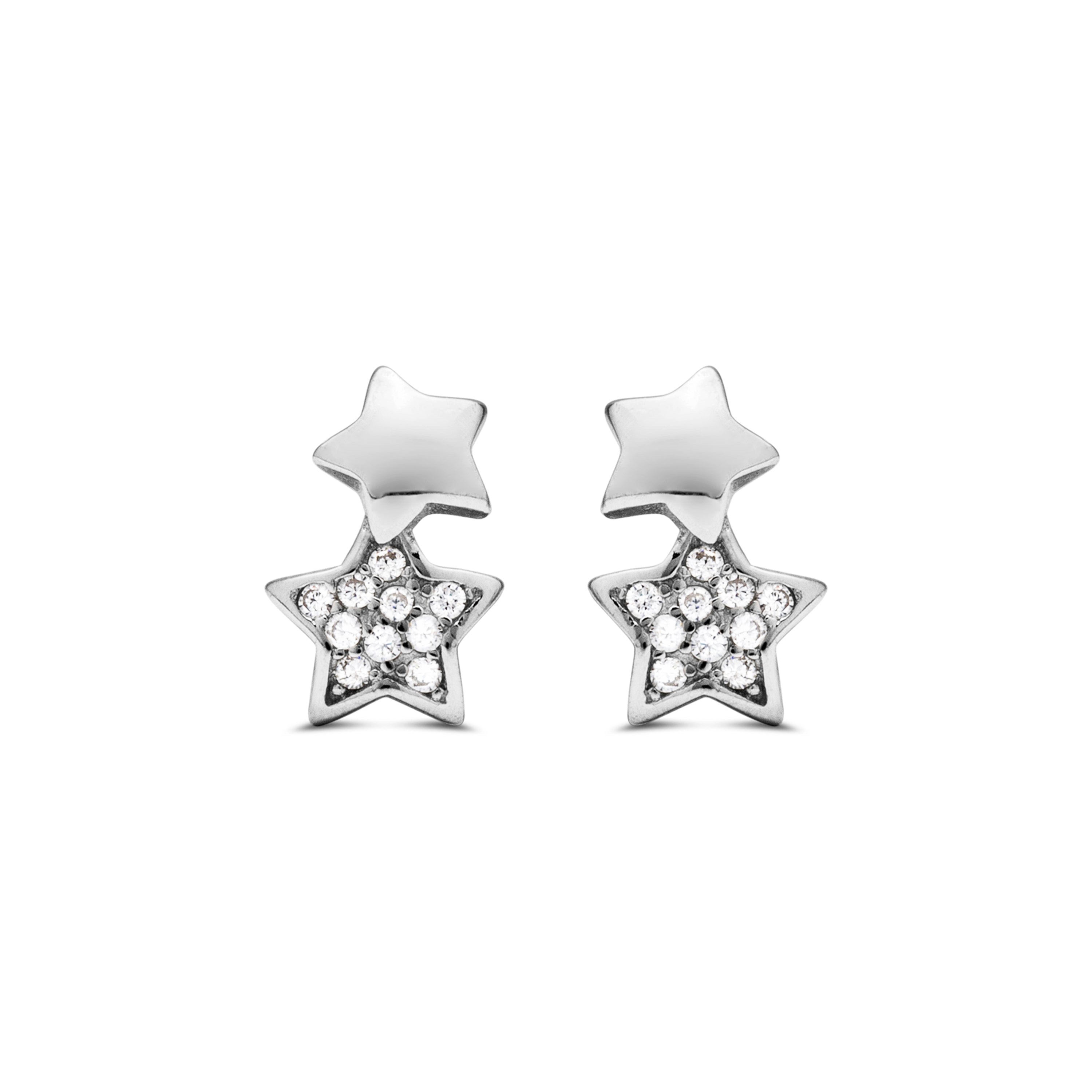 Orecchini in Argento Sterling 925 con Zirconia Brillante finiti in rodio - Lili