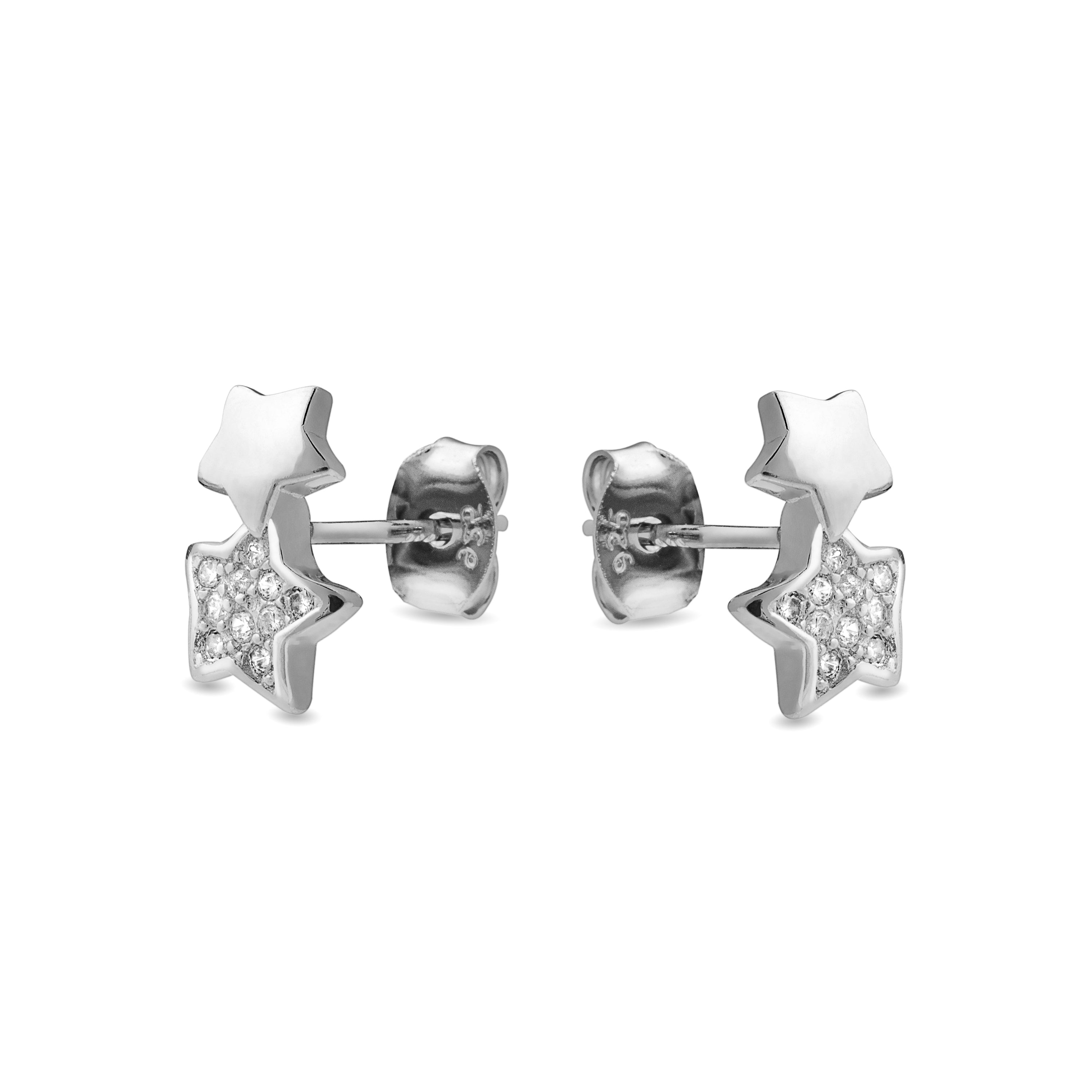 Orecchini in Argento Sterling 925 con Zirconia Brillante finiti in rodio - Lili