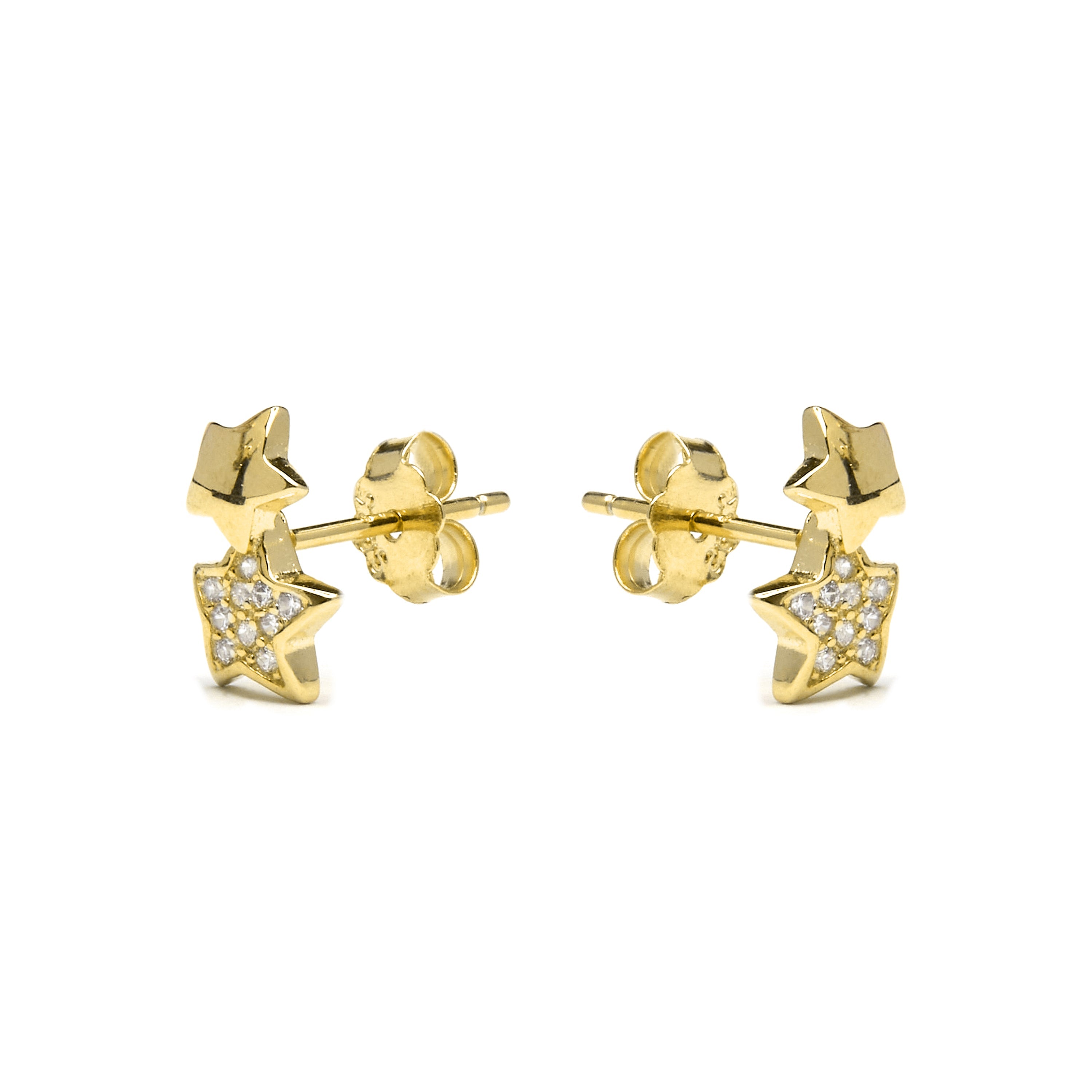 Orecchini in Argento Sterling 925 con Zirconia Brillante finitura oro 18k - Lili