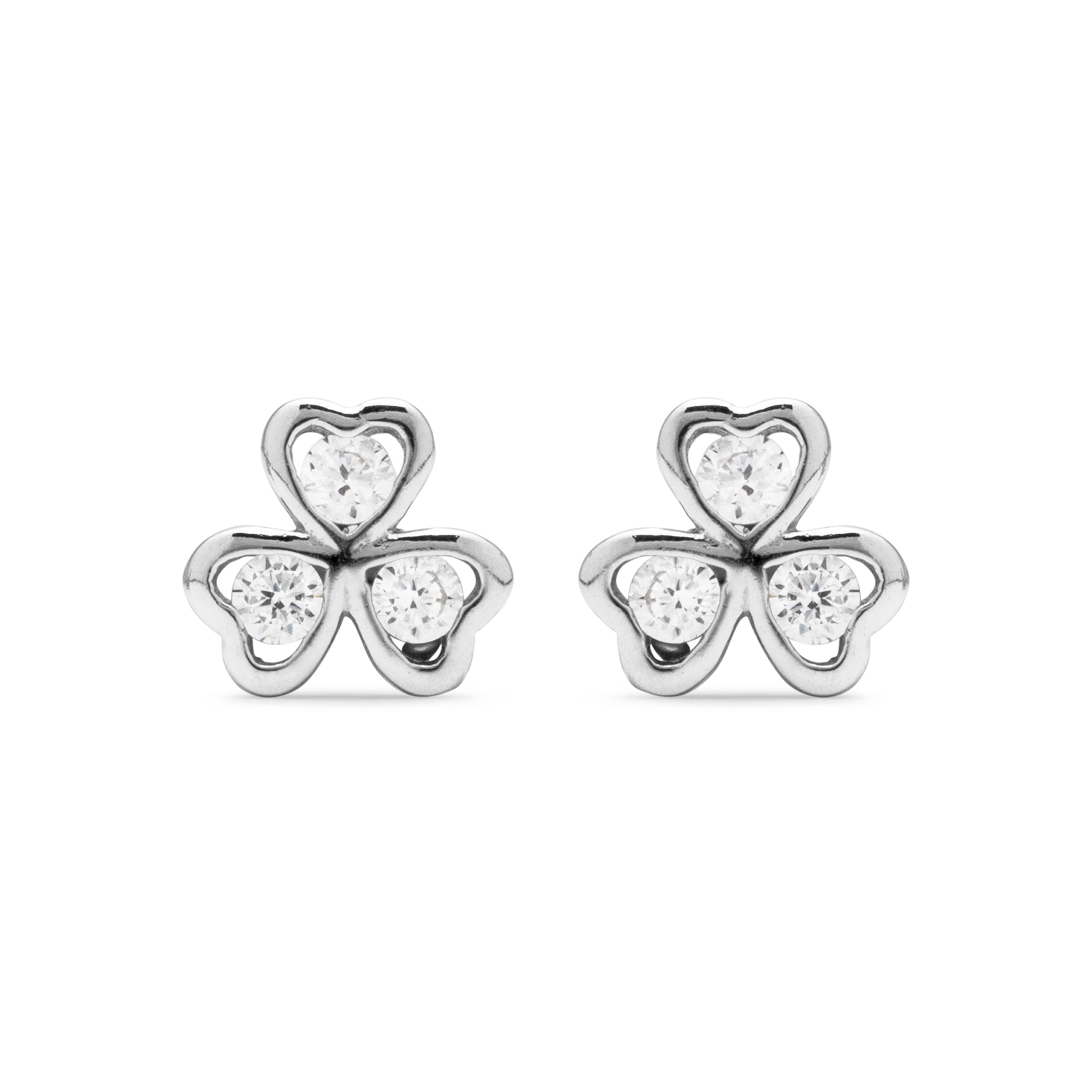 Orecchini in Argento Sterling 925 con Zirconia Brillante rifiniti in rodio - Rine