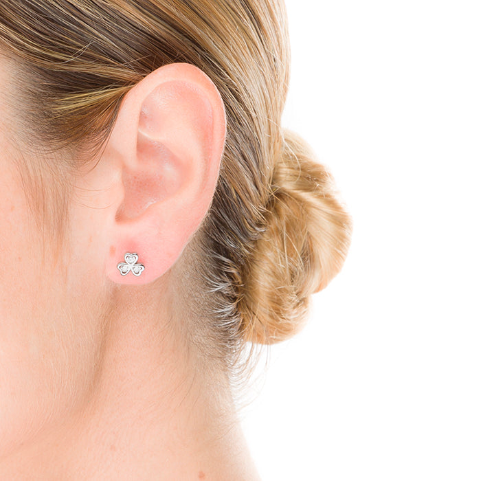 Orecchini in Argento Sterling 925 con Zirconia Brillante rifiniti in rodio - Rine