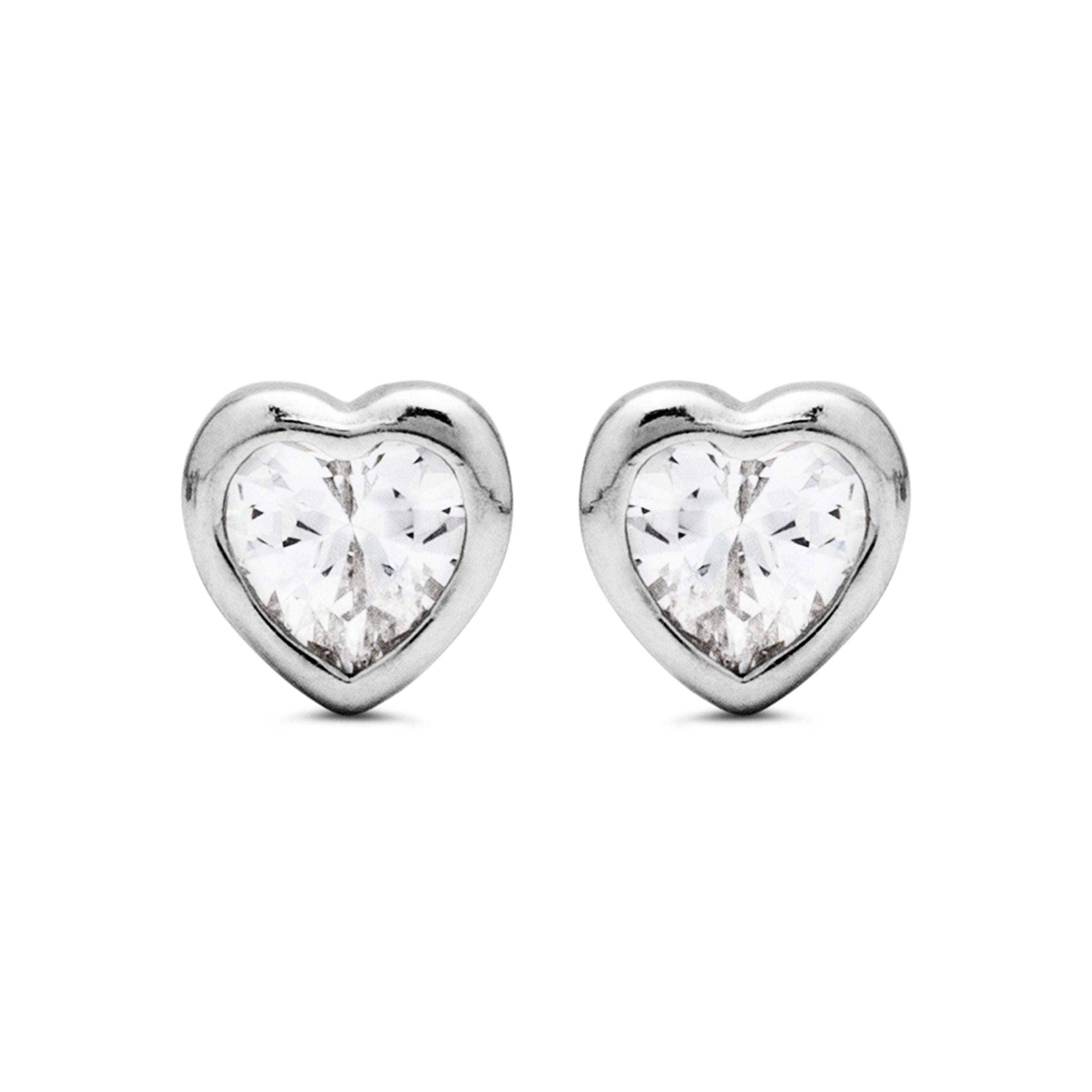 925 Sterling Silver Earrings with Brilliant Zirconia finished in Rhodium - Goth