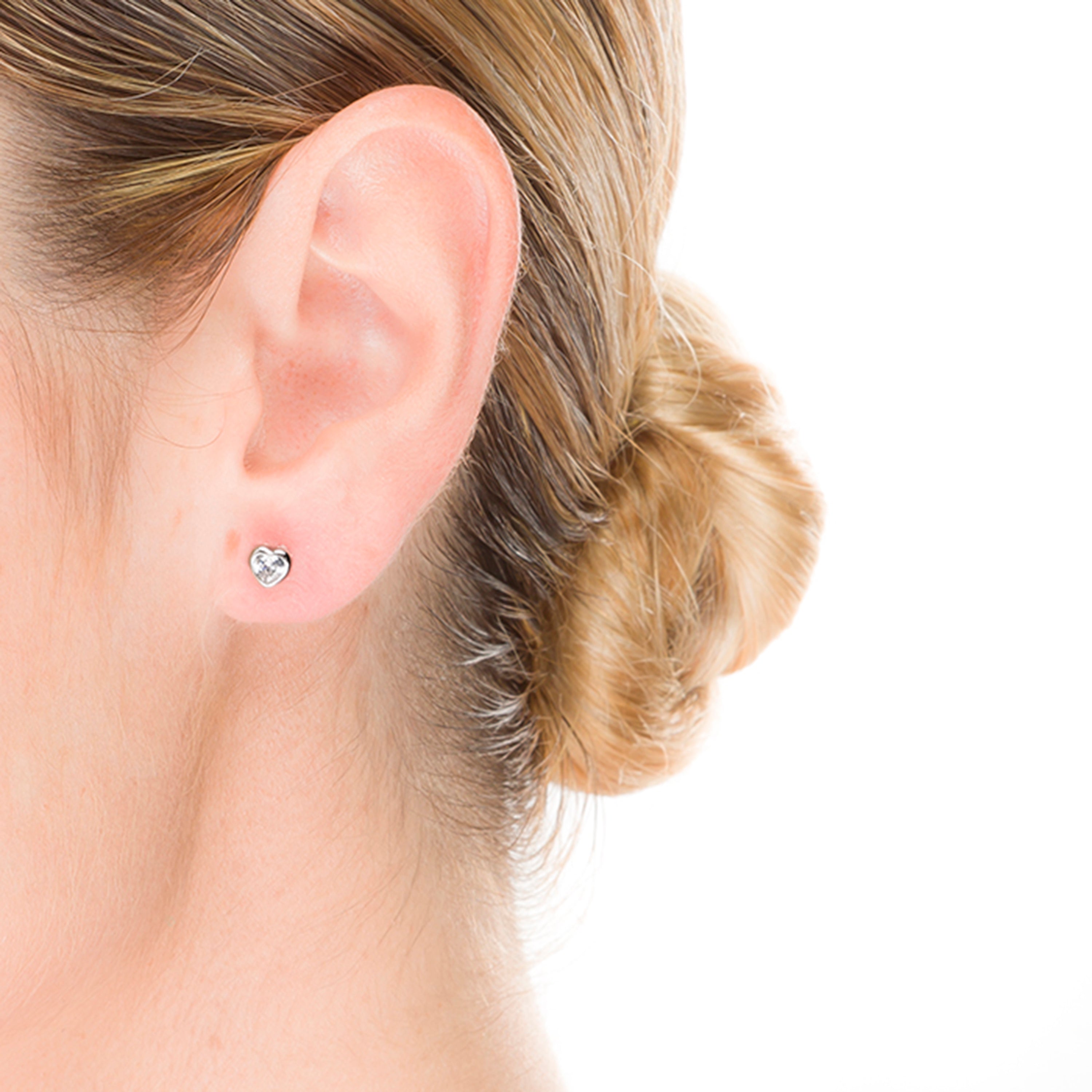 925 Sterling Silver Earrings with Brilliant Zirconia finished in Rhodium - Goth