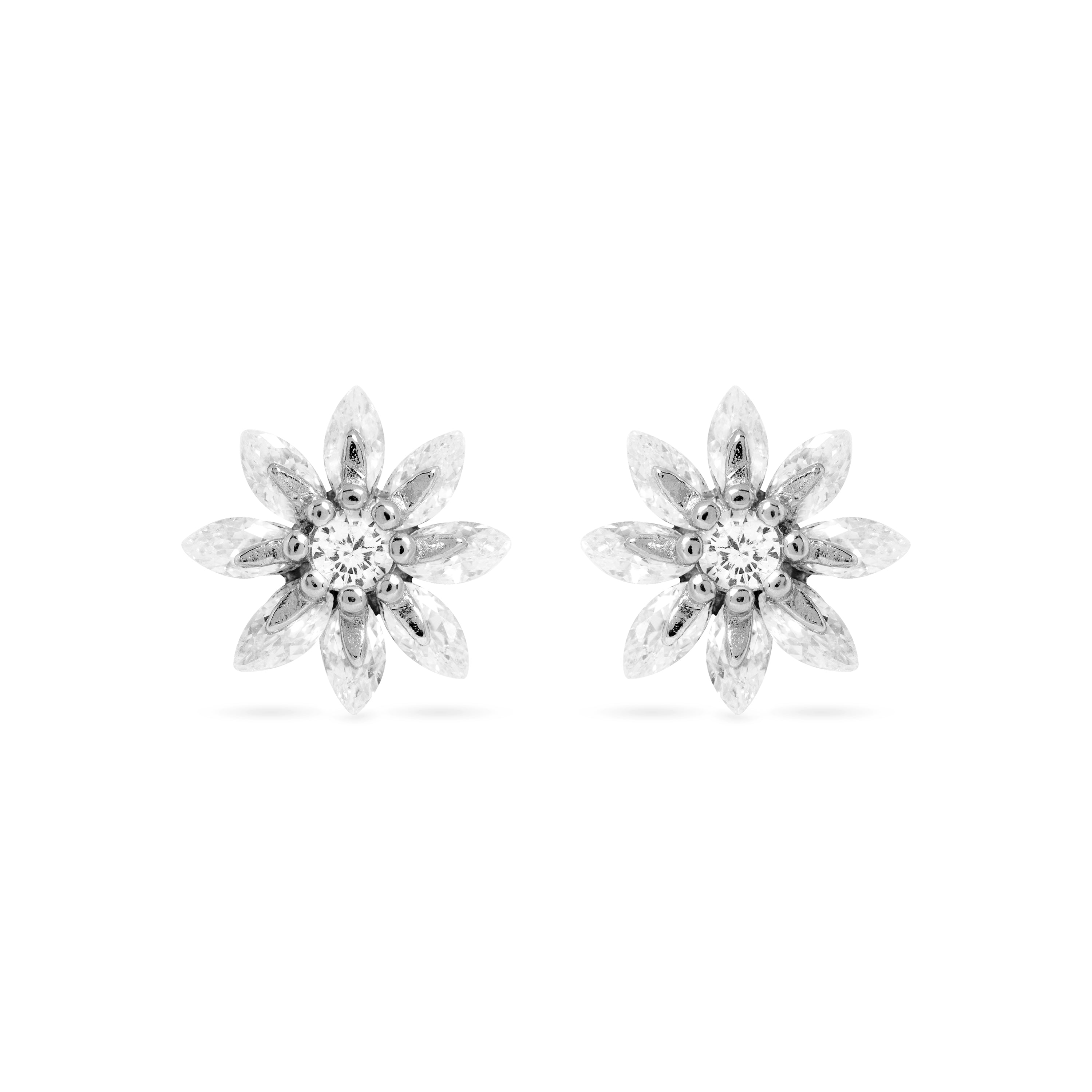 Orecchini in Argento Sterling 925 con Zirconia Brillante finiti in rodio - Aul
