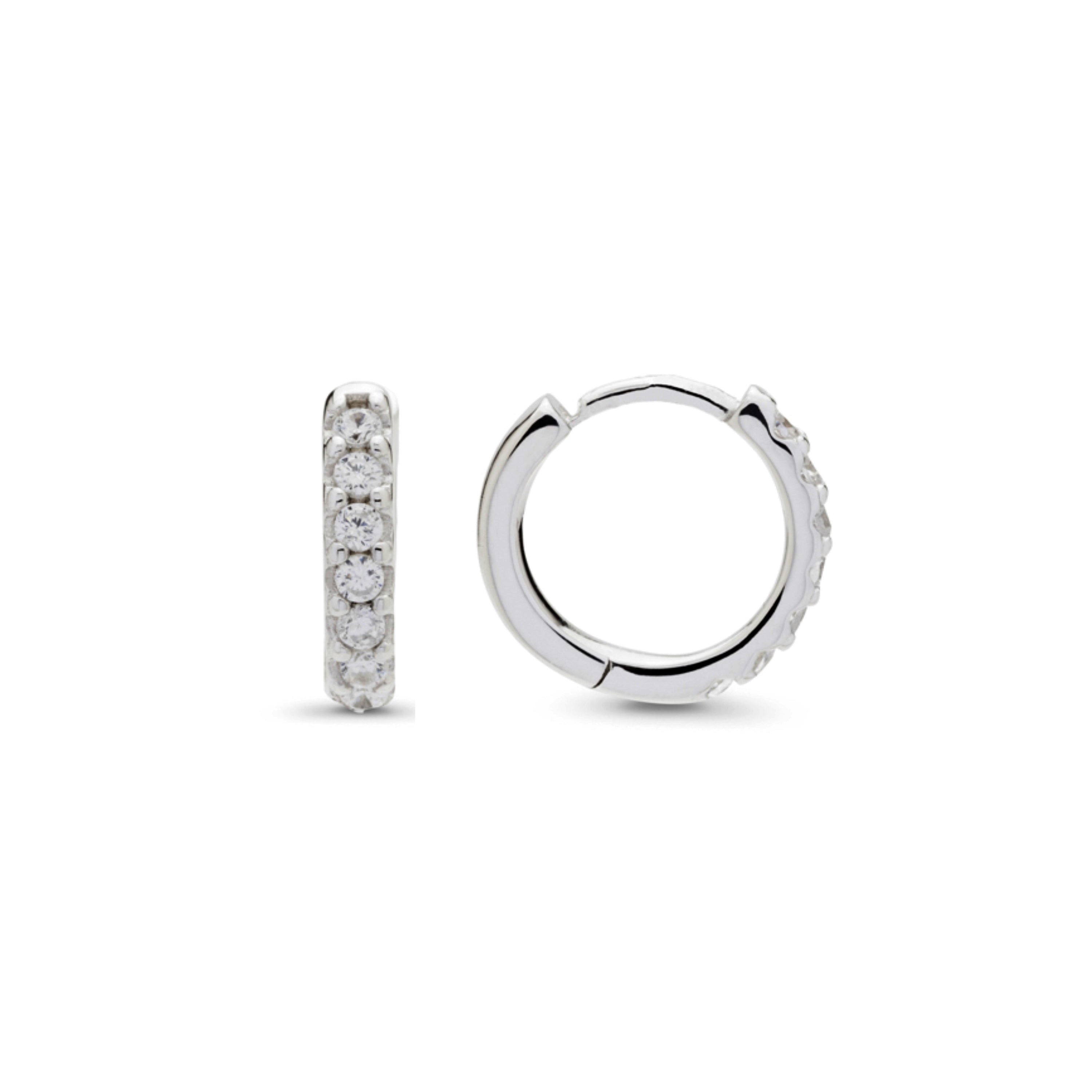Orecchini in Argento Sterling 925 con Zirconia Brillante finiti in rodio - Leofcar