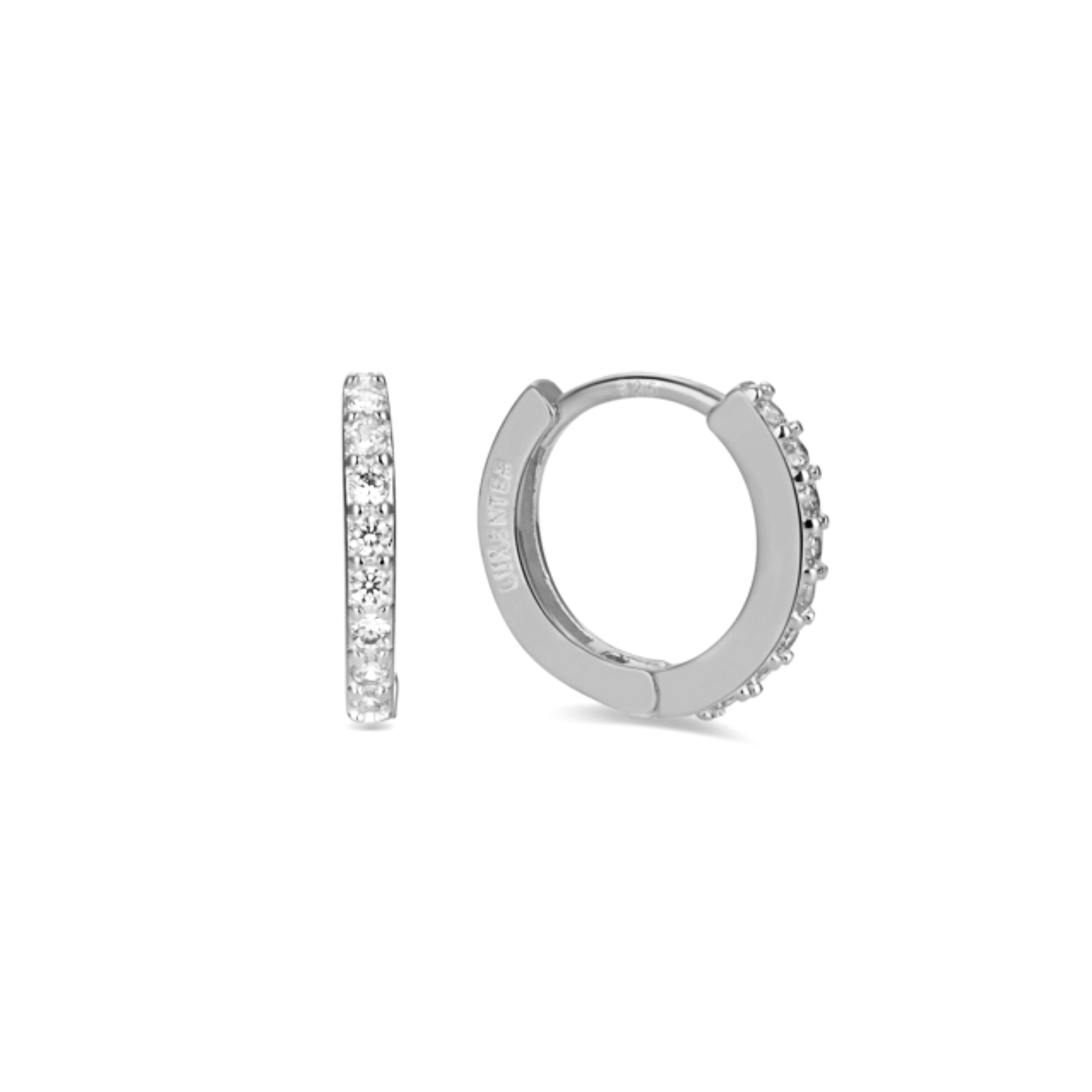 925 Sterling Silver Earrings with Brilliant Zirconia finished in rhodium - Valarys