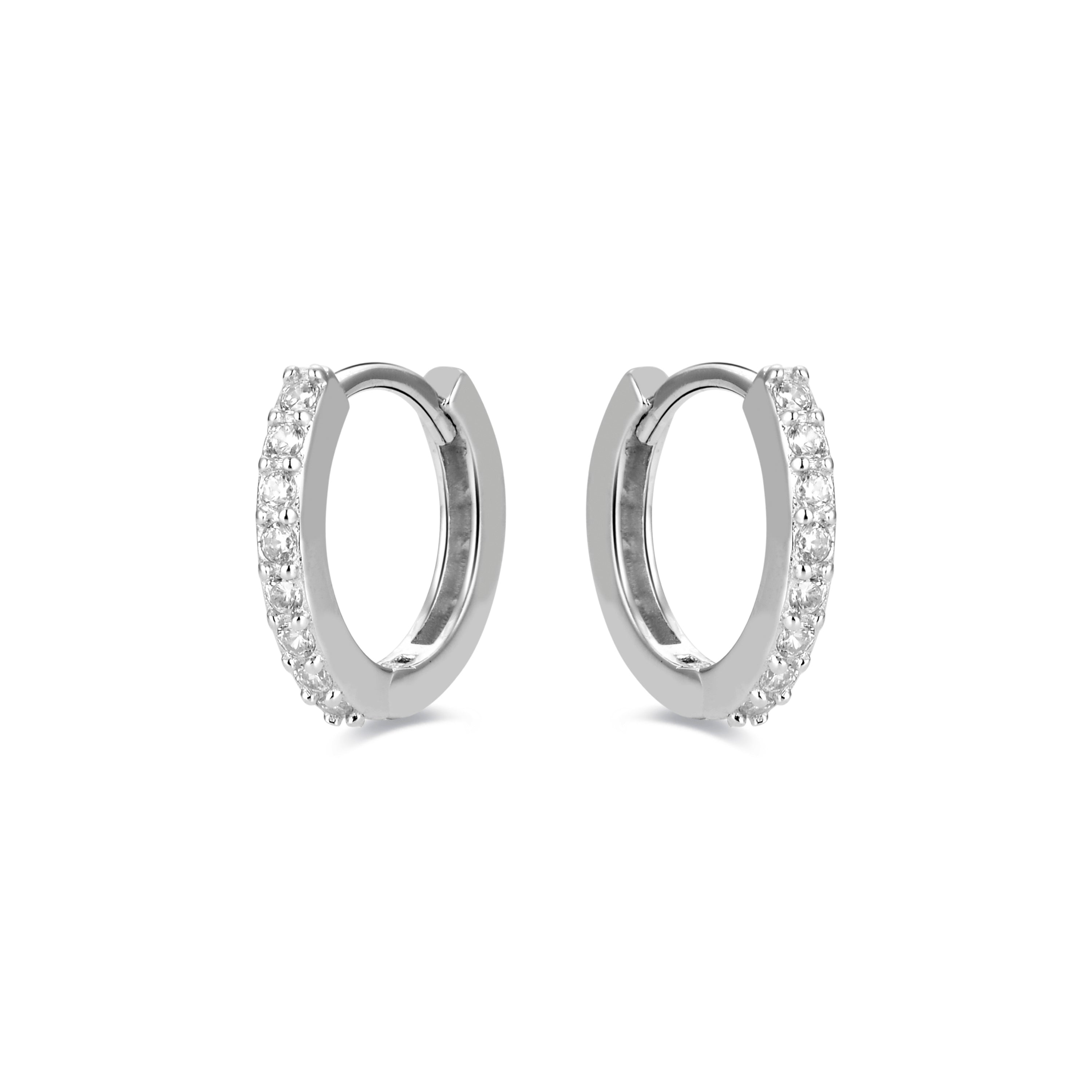 925 Sterling Silver Earrings with Brilliant Zirconia finished in rhodium - Valarys