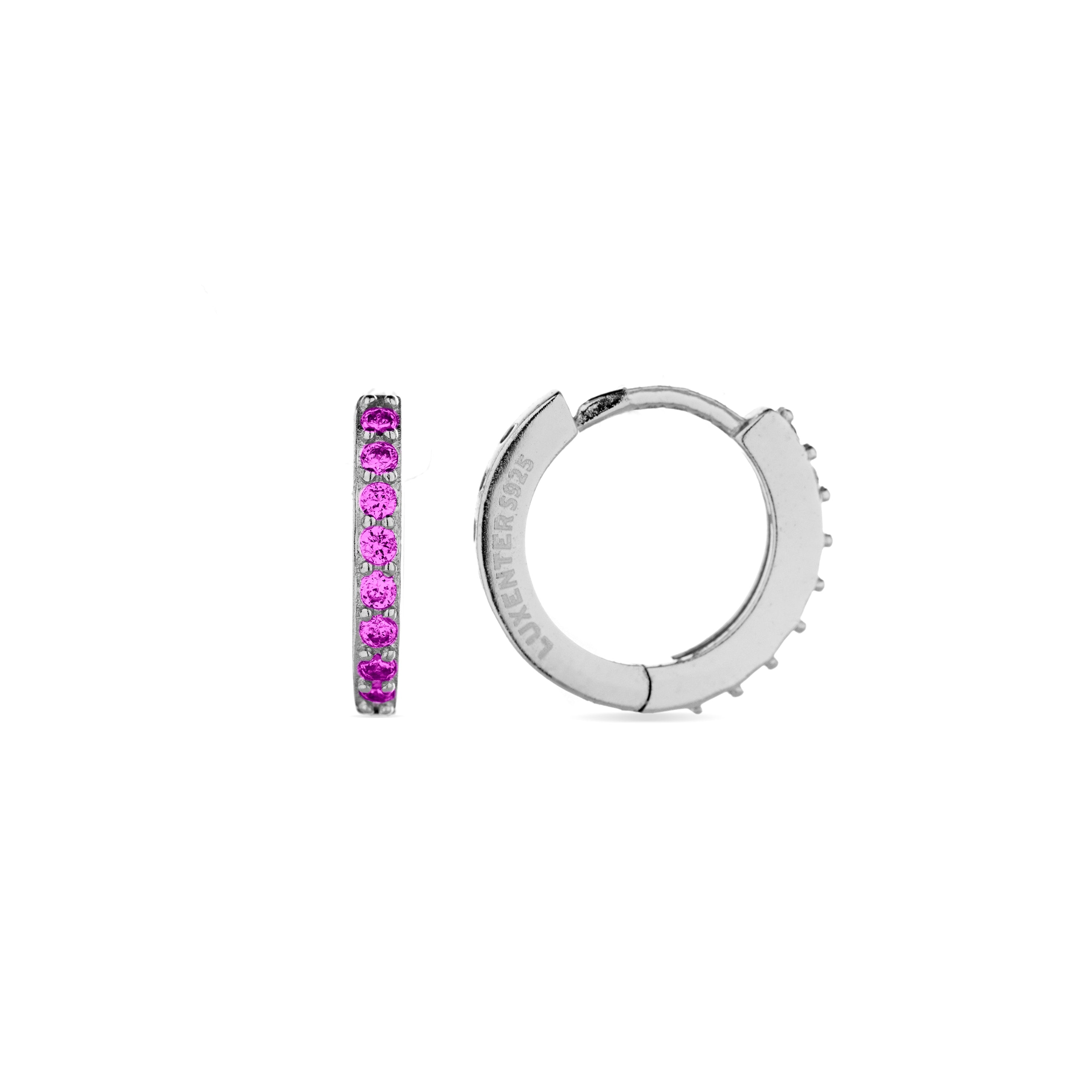 925 Sterling Zilveren Oorbellen met Robijn Zirkonia, afgewerkt met rhodium - Valarys