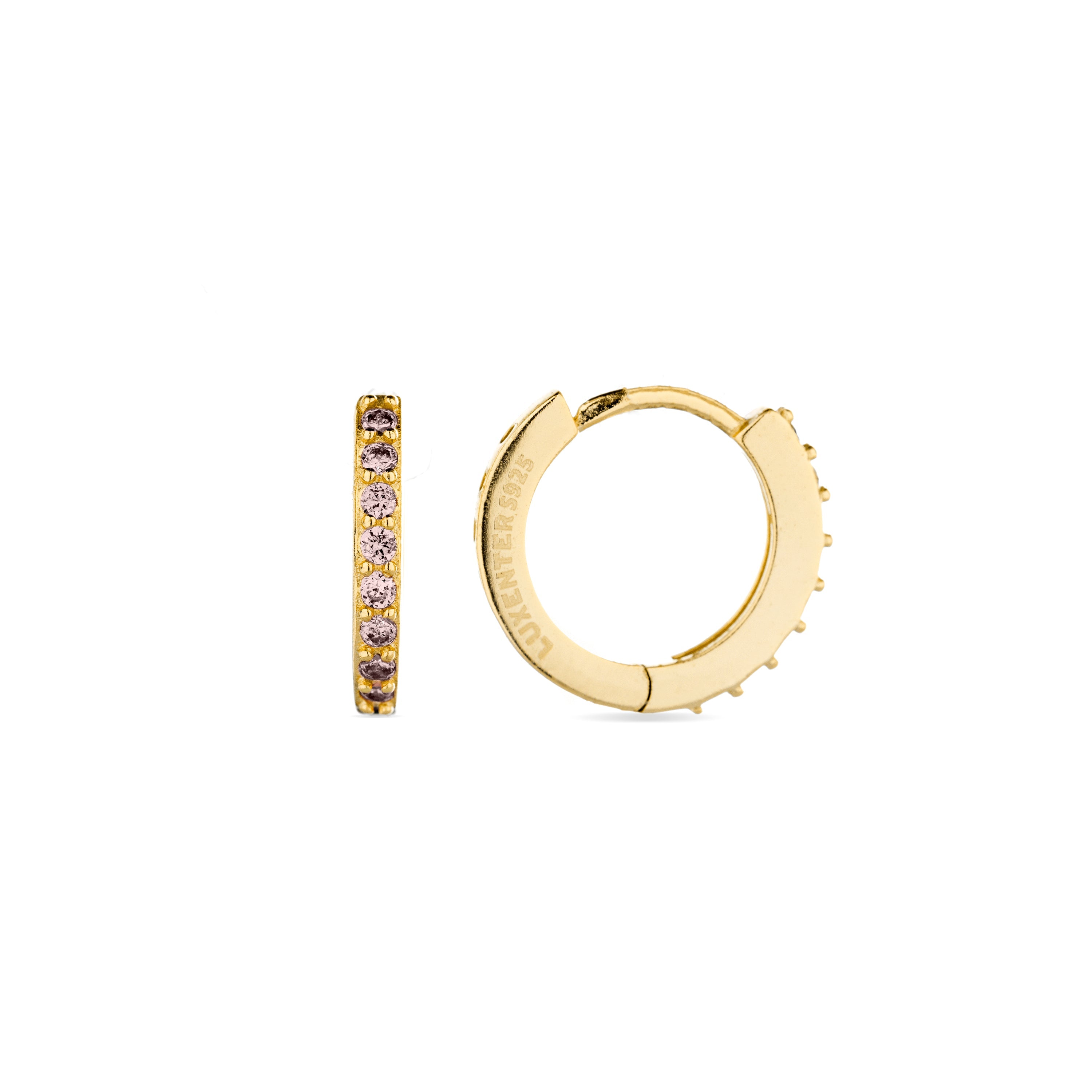 Orecchini in Argento Sterling 925 con Zirconia Marrone finiti in oro giallo 18K - Valarys