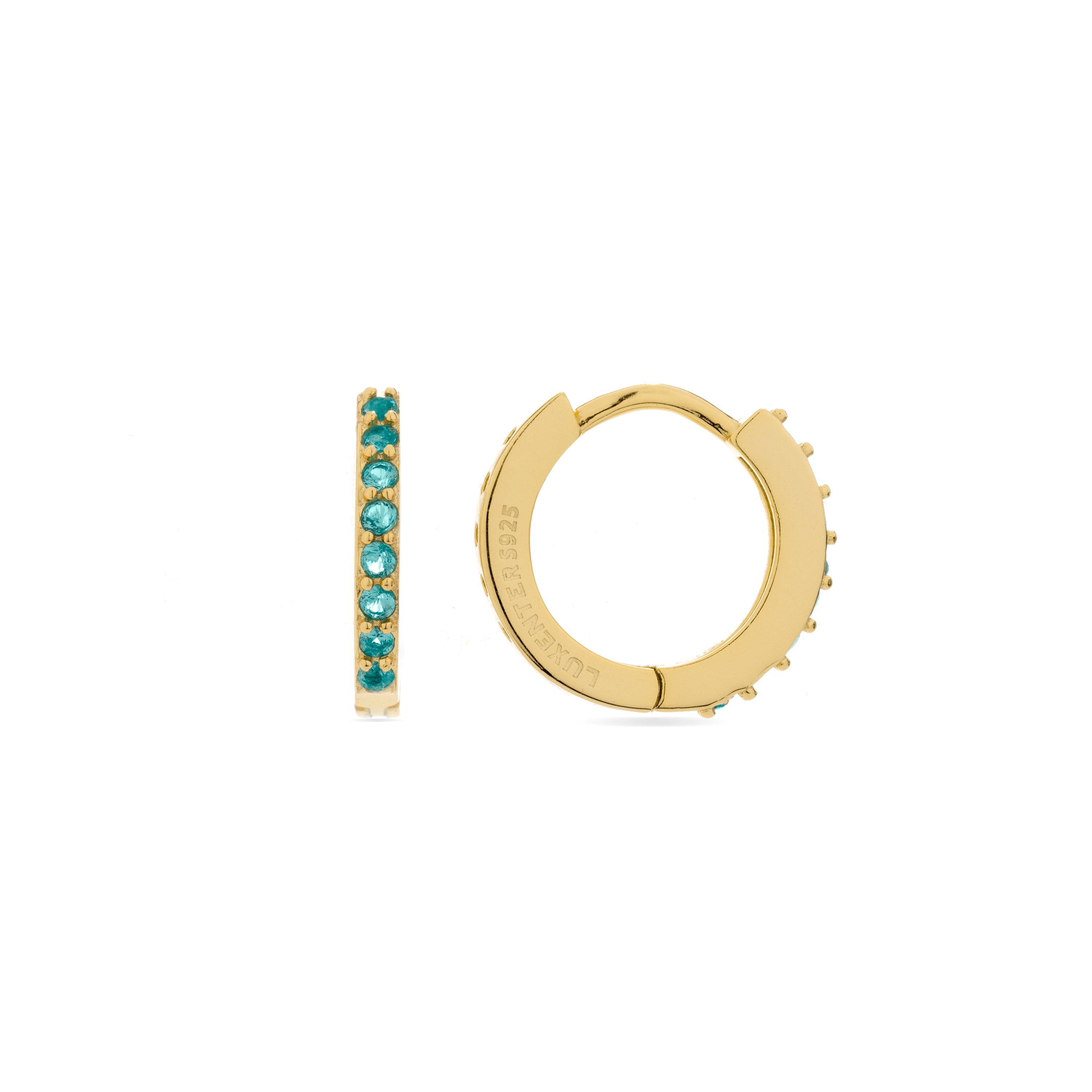 Orecchini in Argento Sterling 925 con Quarzo Iidrotermale Verde Chiaro finiti in oro giallo 18K - Valarys