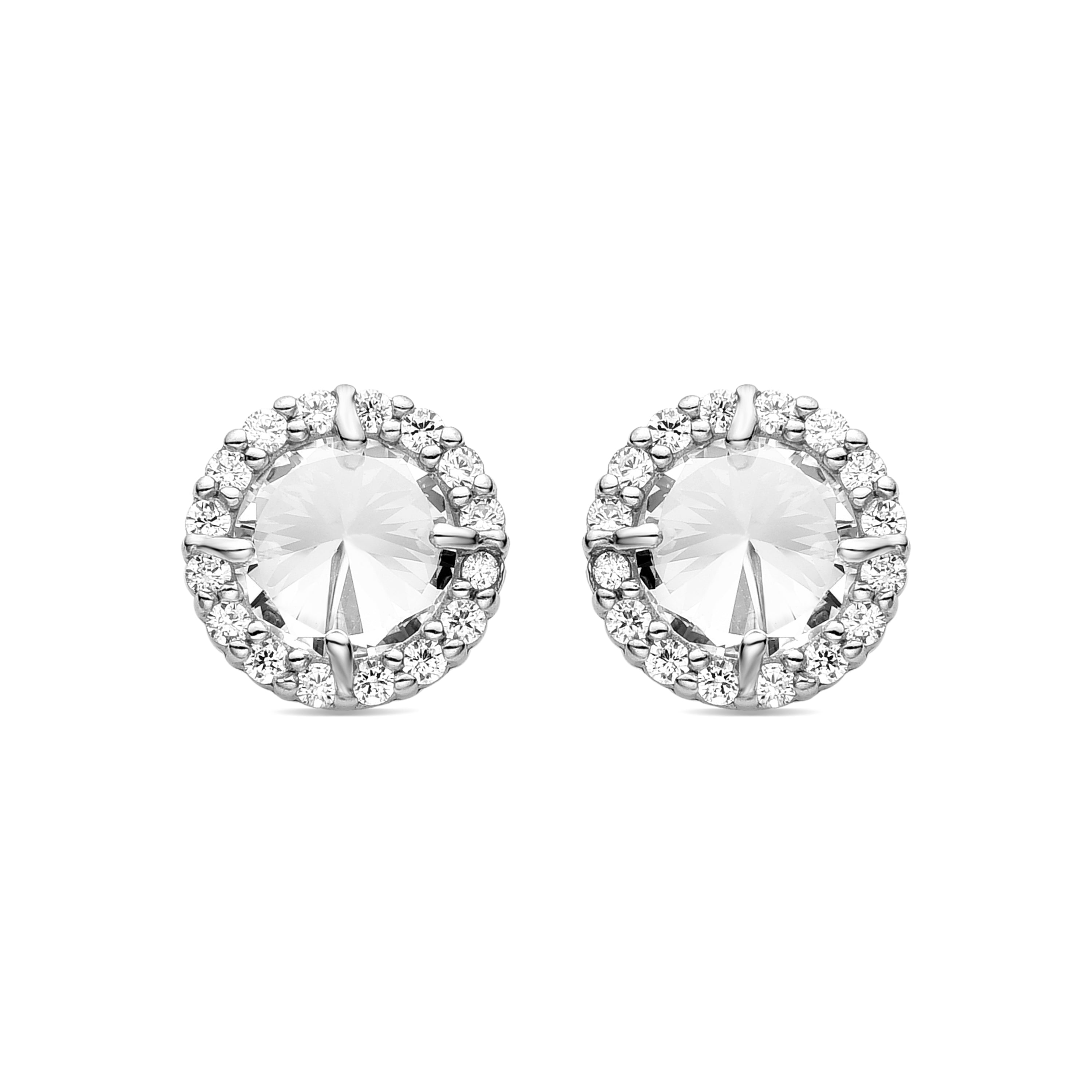 Pendientes de Plata de Ley 925 con Circonita Brillante acabados en rodio - Agkon