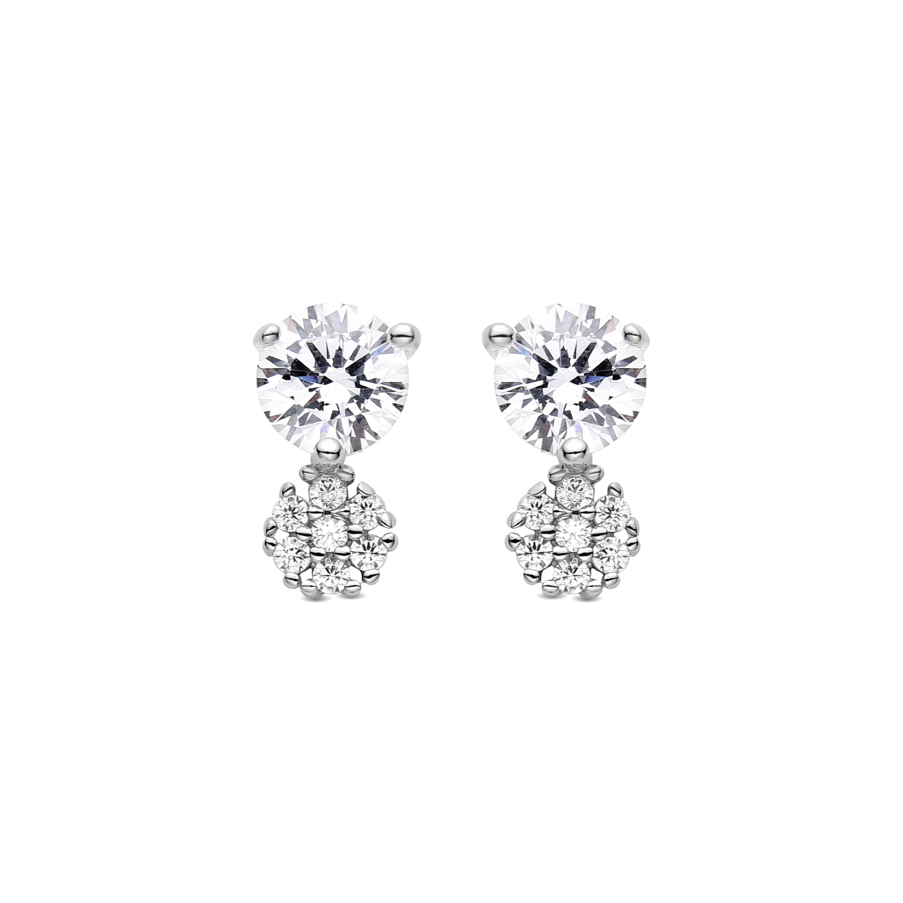 Orecchini in Argento Sterling 925 con Zirconia Cubica brillanti finiti in rodio - Nez