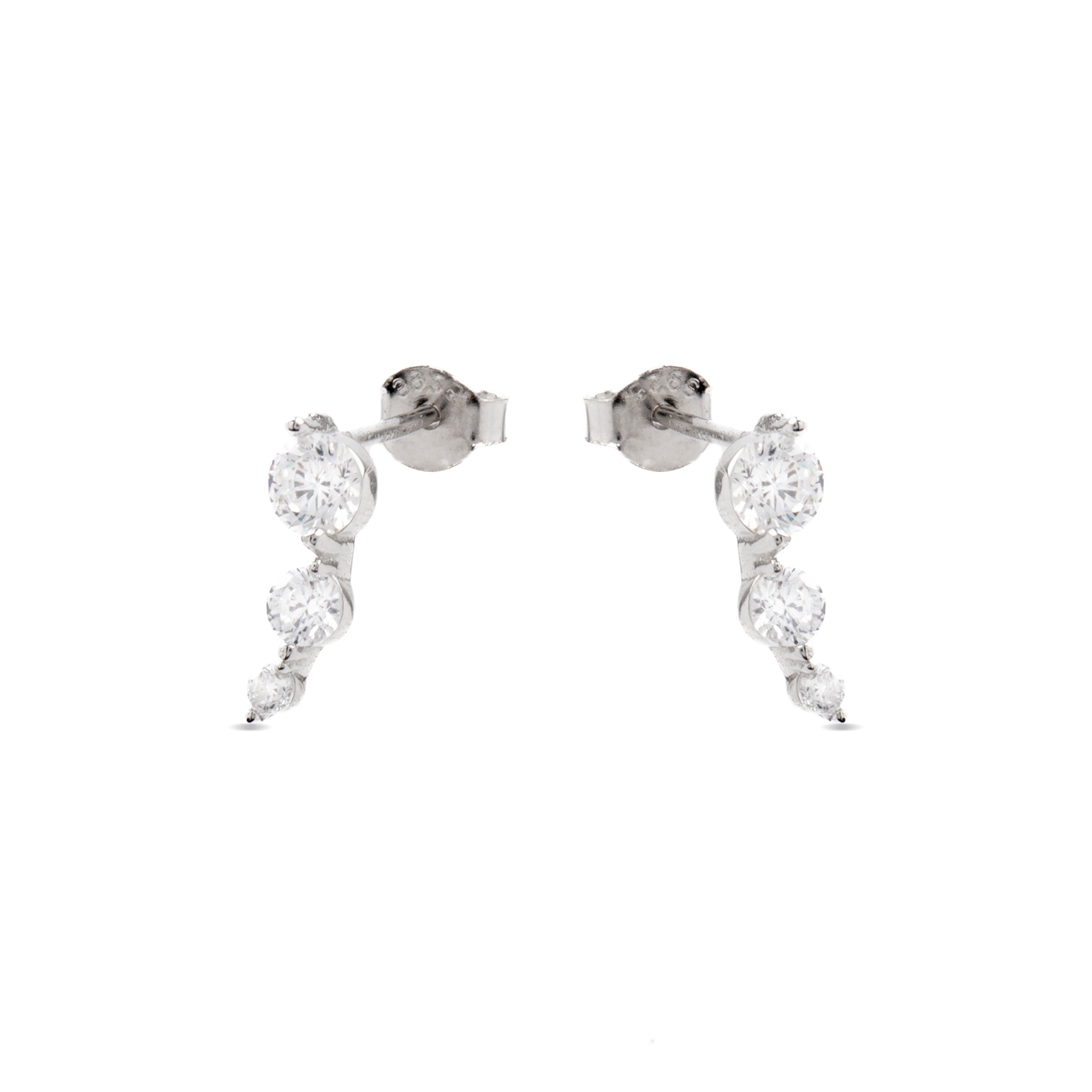 Orecchini in Argento Sterling 925 con Zirconia Cubica brillanti finiti in rodio - Lyar