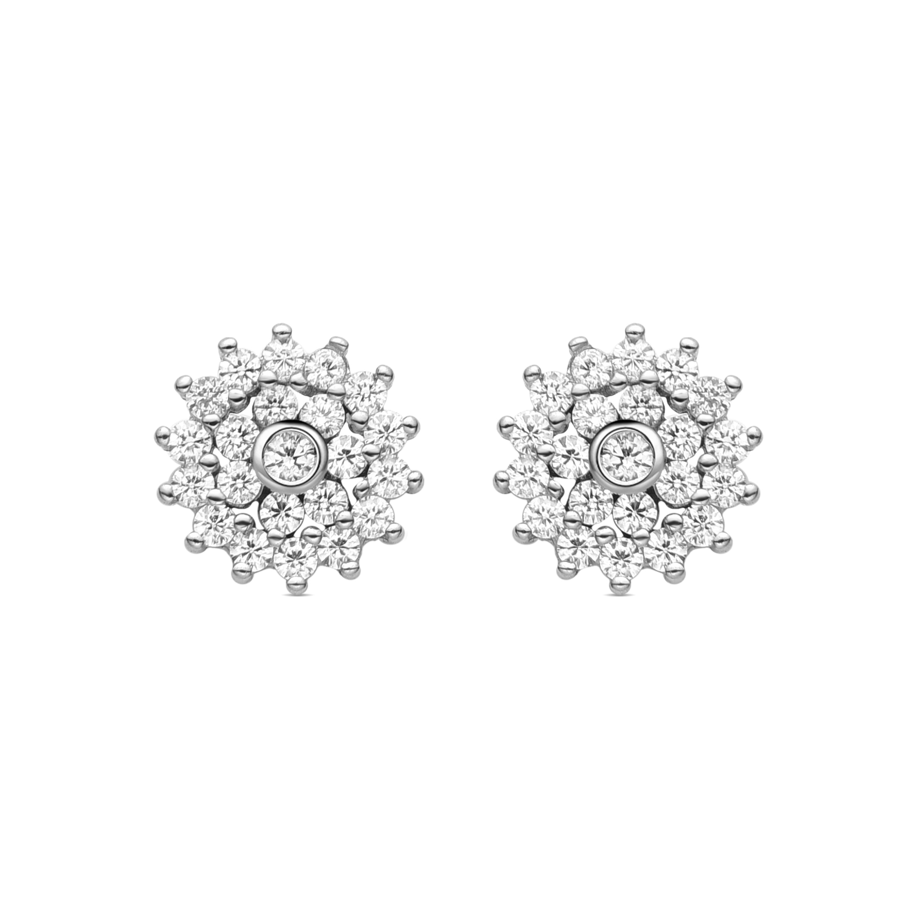 Orecchini in Argento Sterling 925 con Zirconia Brillante finiti in rodio - Maliai