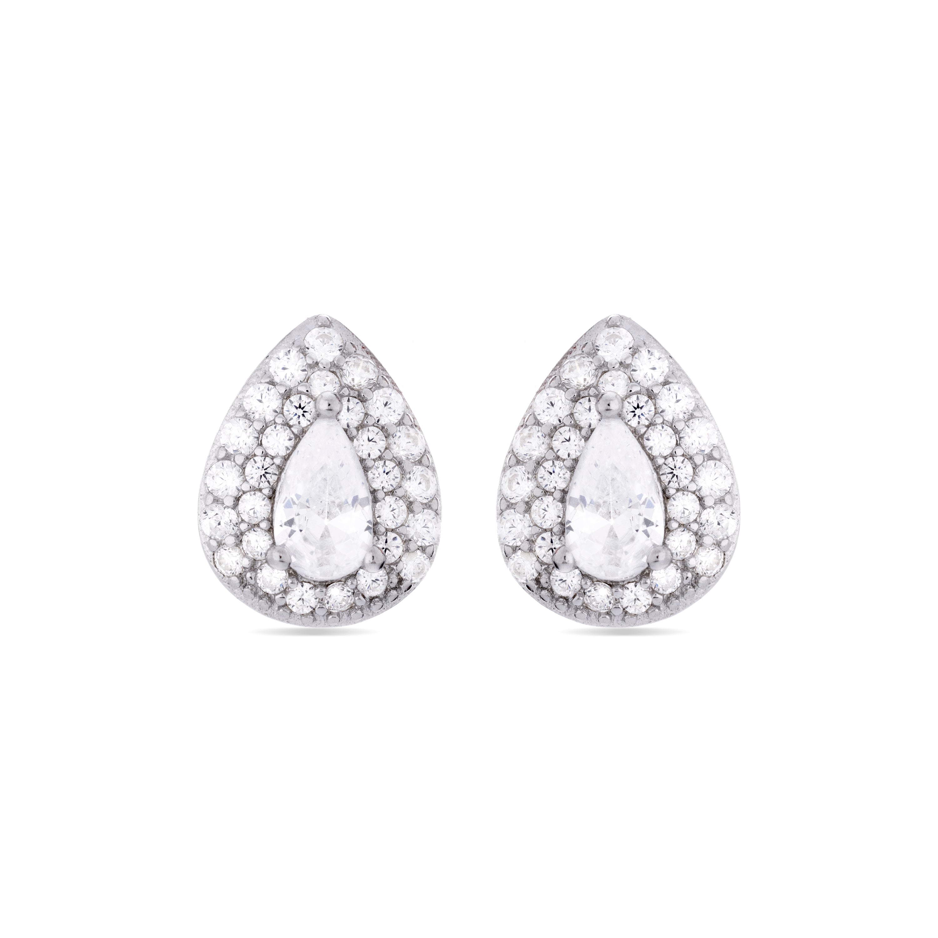 925 Sterling Silver Earrings with Brilliant Zirconia finished in rhodium - Thurmi