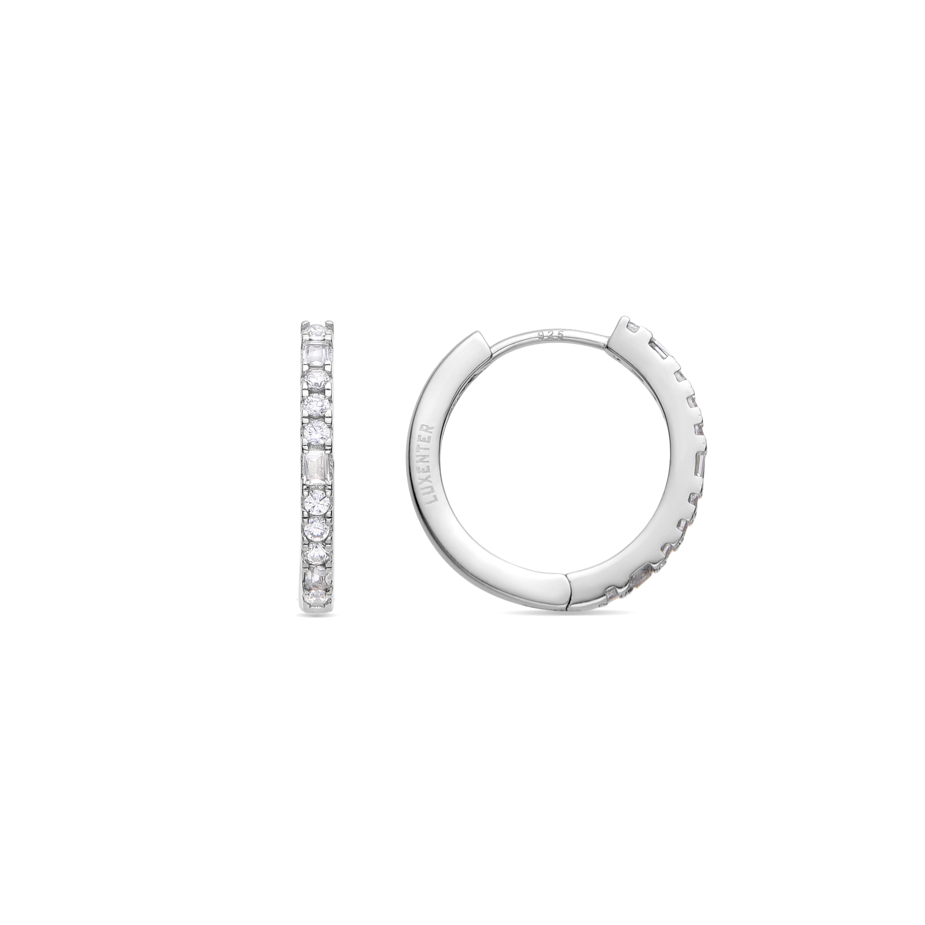 Orecchini in Argento Sterling 925 con Zirconia Cubica brillanti finiti in rodio - Lujae