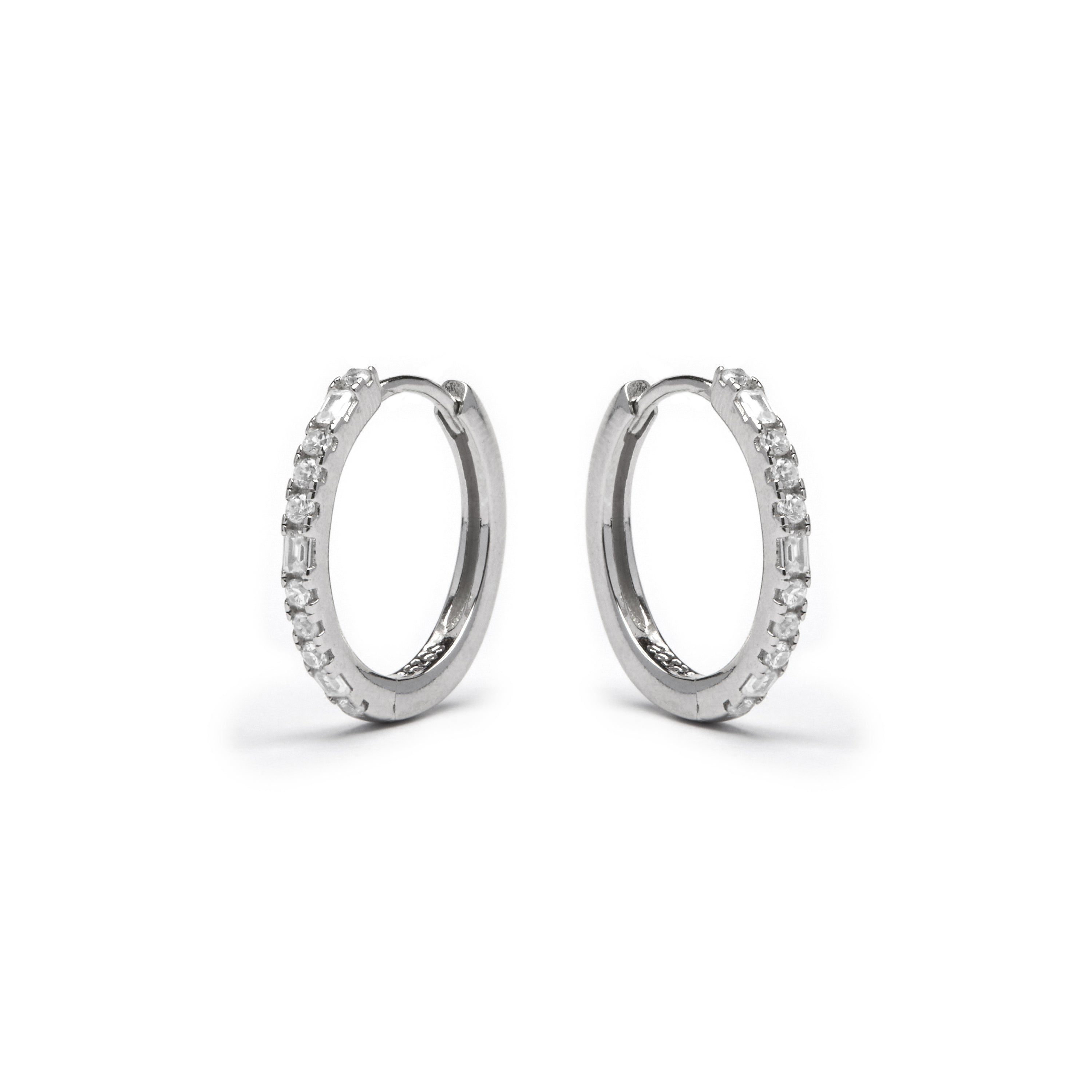 Orecchini in Argento Sterling 925 con Zirconia Cubica brillanti finiti in rodio - Lujae