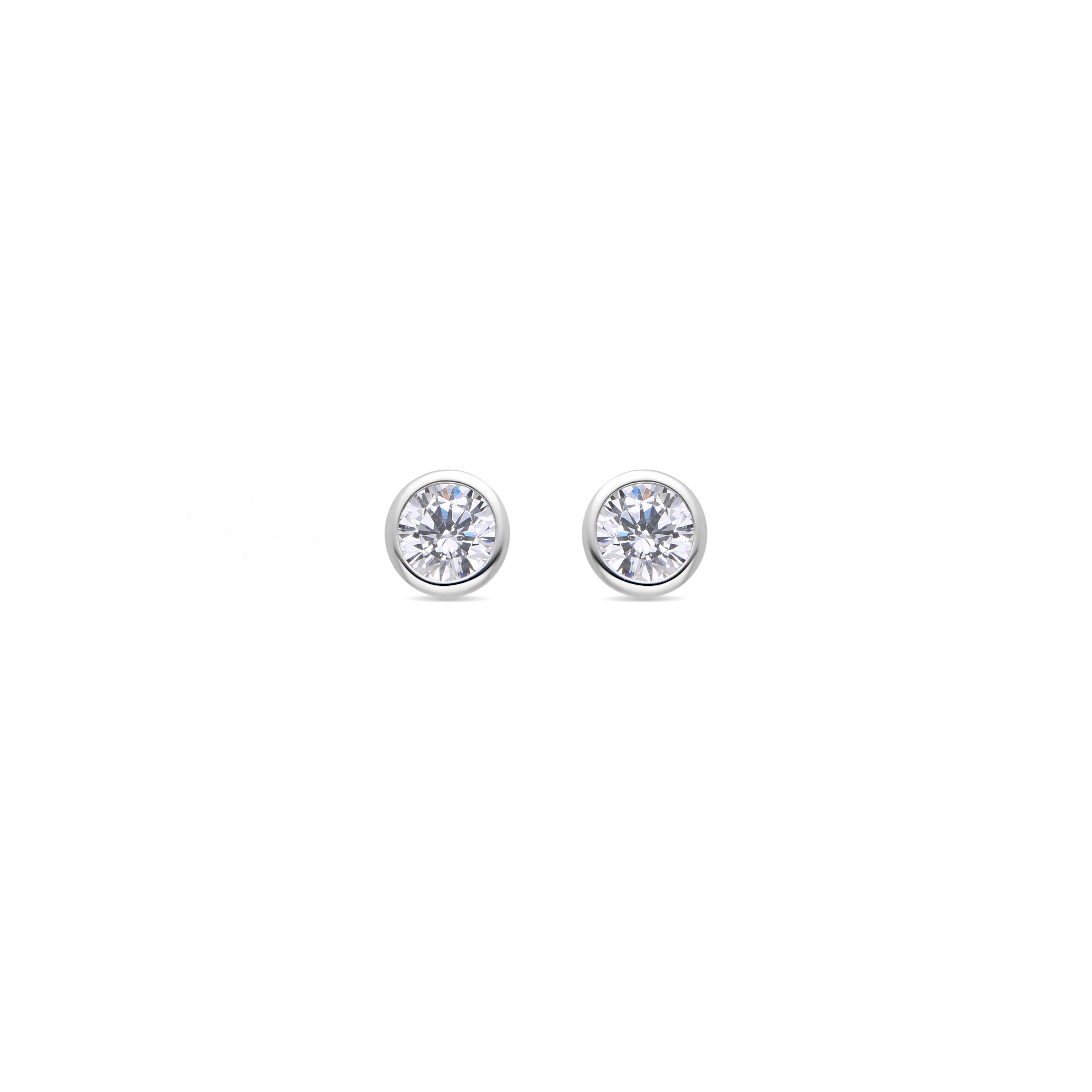 Orecchini in Argento Sterling 925 con Zirconia Brillante finiti in rodio - Redder