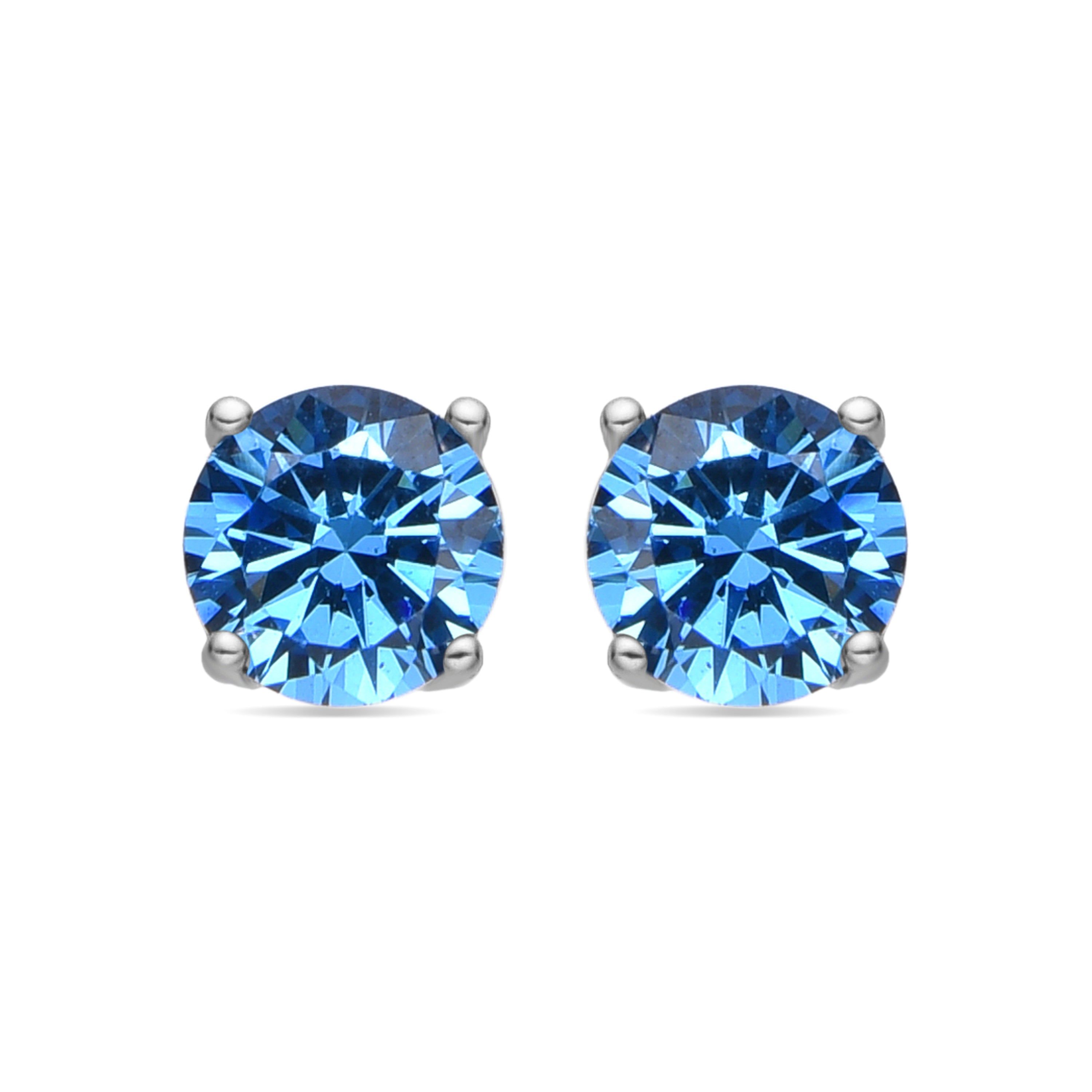 Zilveren 925 Oorbellen met Saffier Zirkonia Rhodium Afwerking - Iona