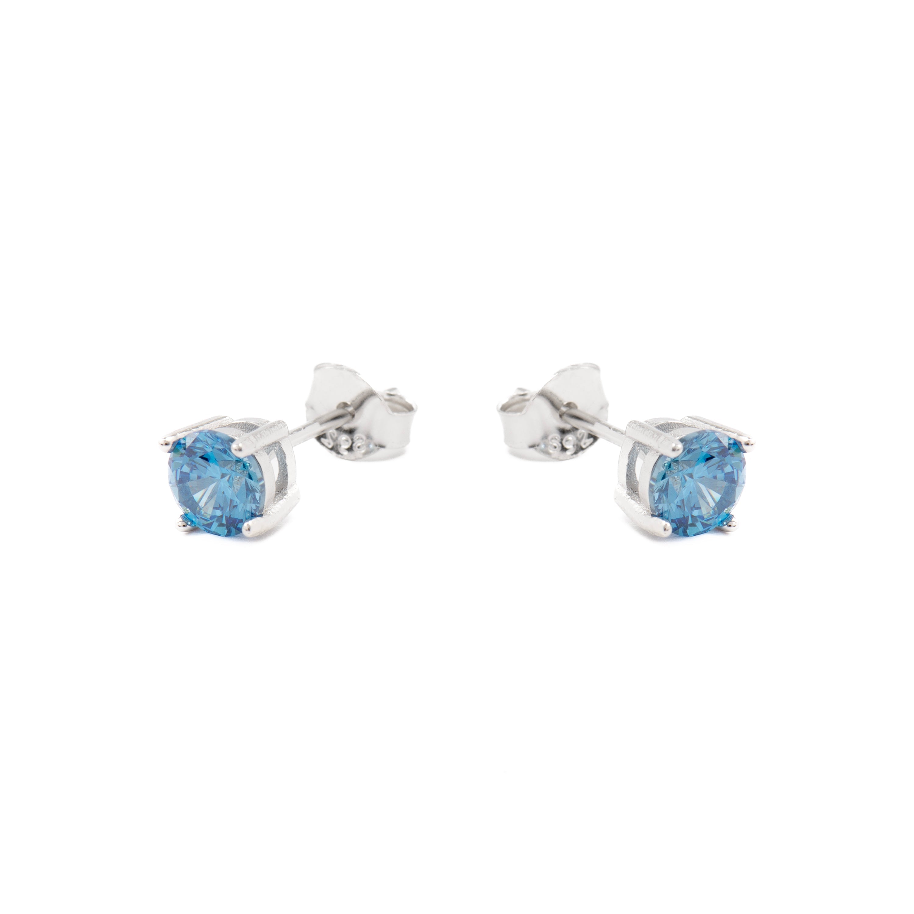 Zilveren 925 Oorbellen met Saffier Zirkonia Rhodium Afwerking - Iona
