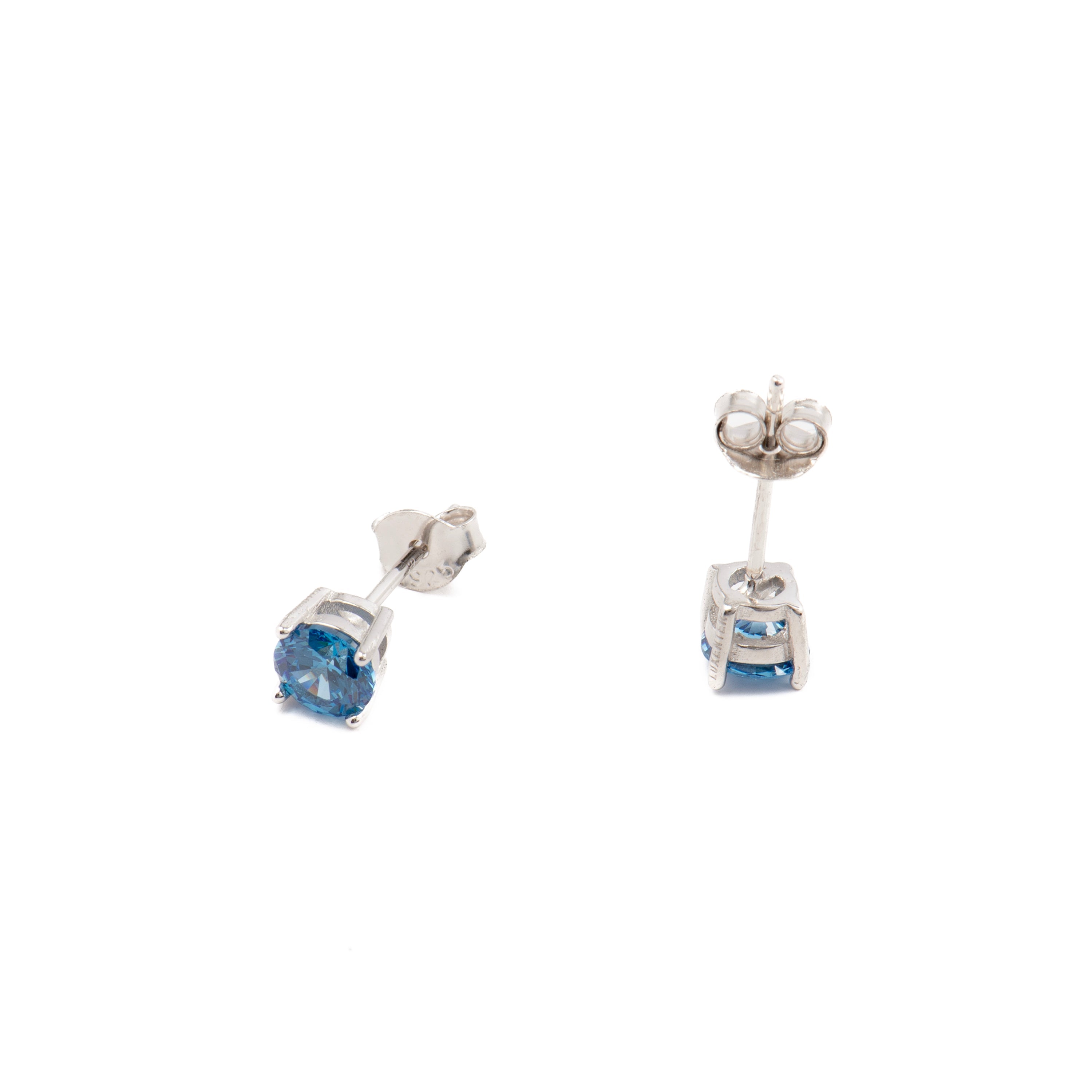 Zilveren 925 Oorbellen met Saffier Zirkonia Rhodium Afwerking - Iona