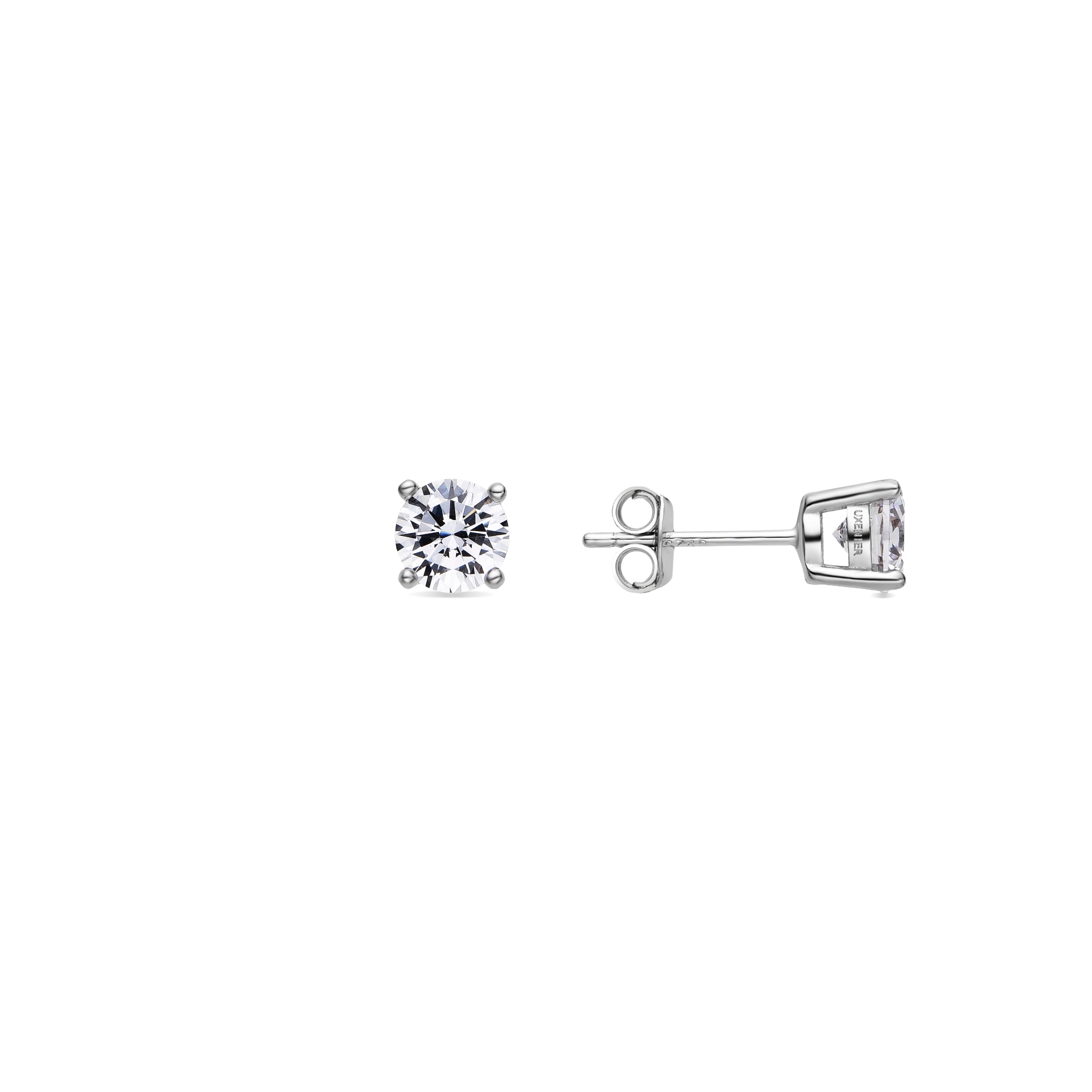 Orecchini in Argento Sterling 925 con Zirconia Cubica brillante finitura Rodio - Kyoro