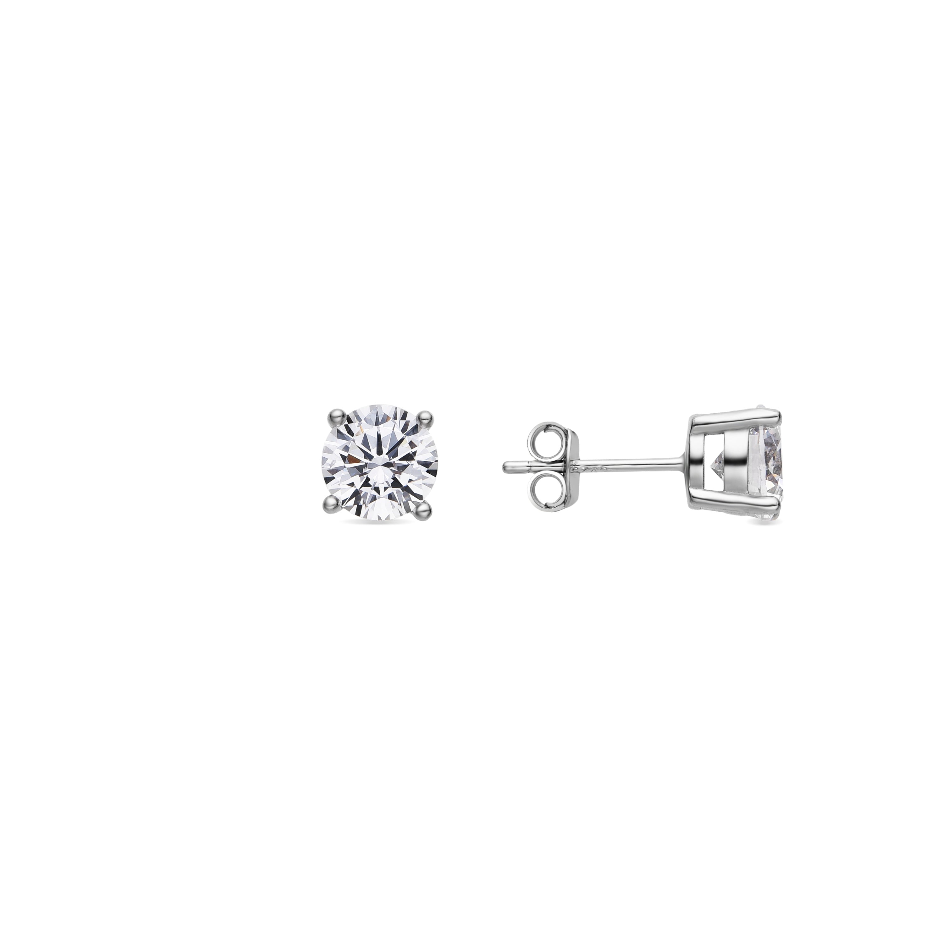 Orecchini in Argento Sterling 925 con Zirconia Cubica brillante finitura Rodio - Kyoro