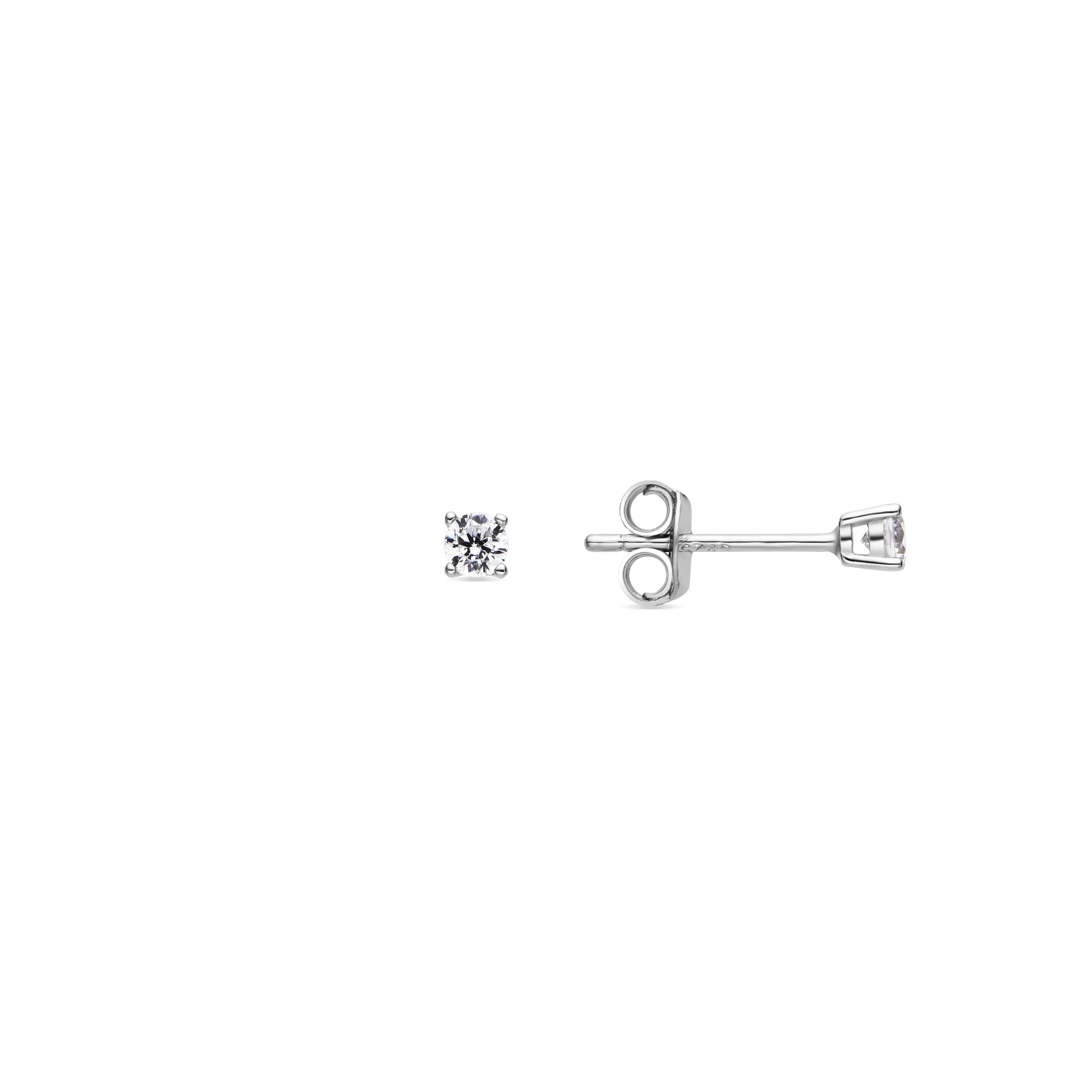 Orecchini in Argento Sterling 925 con Zirconia Cubica brillante finitura Rodio - Kyoro