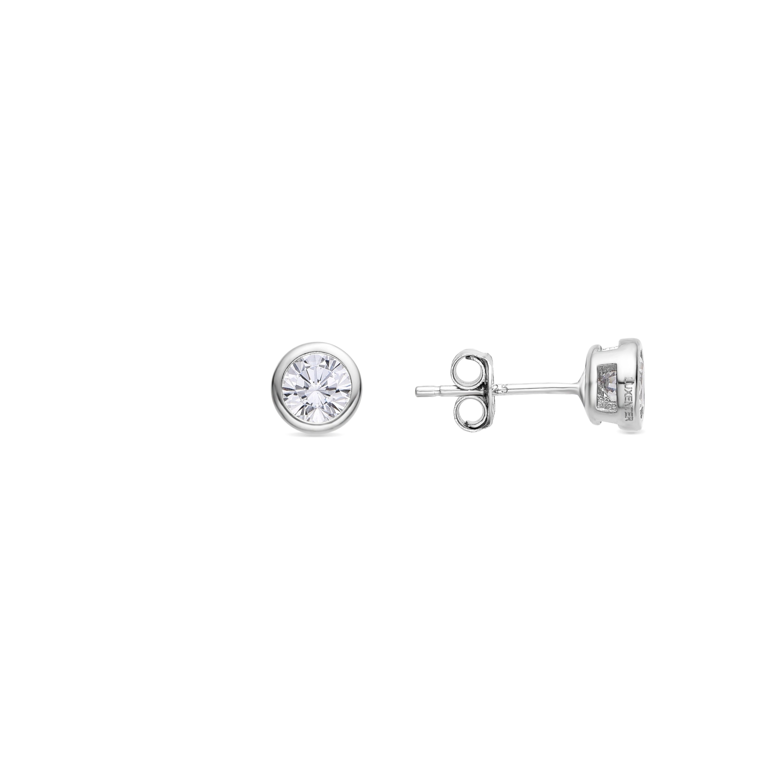 Pendientes de Plata de Ley 925 con Circonita Brillante acabado Rodio - Basili