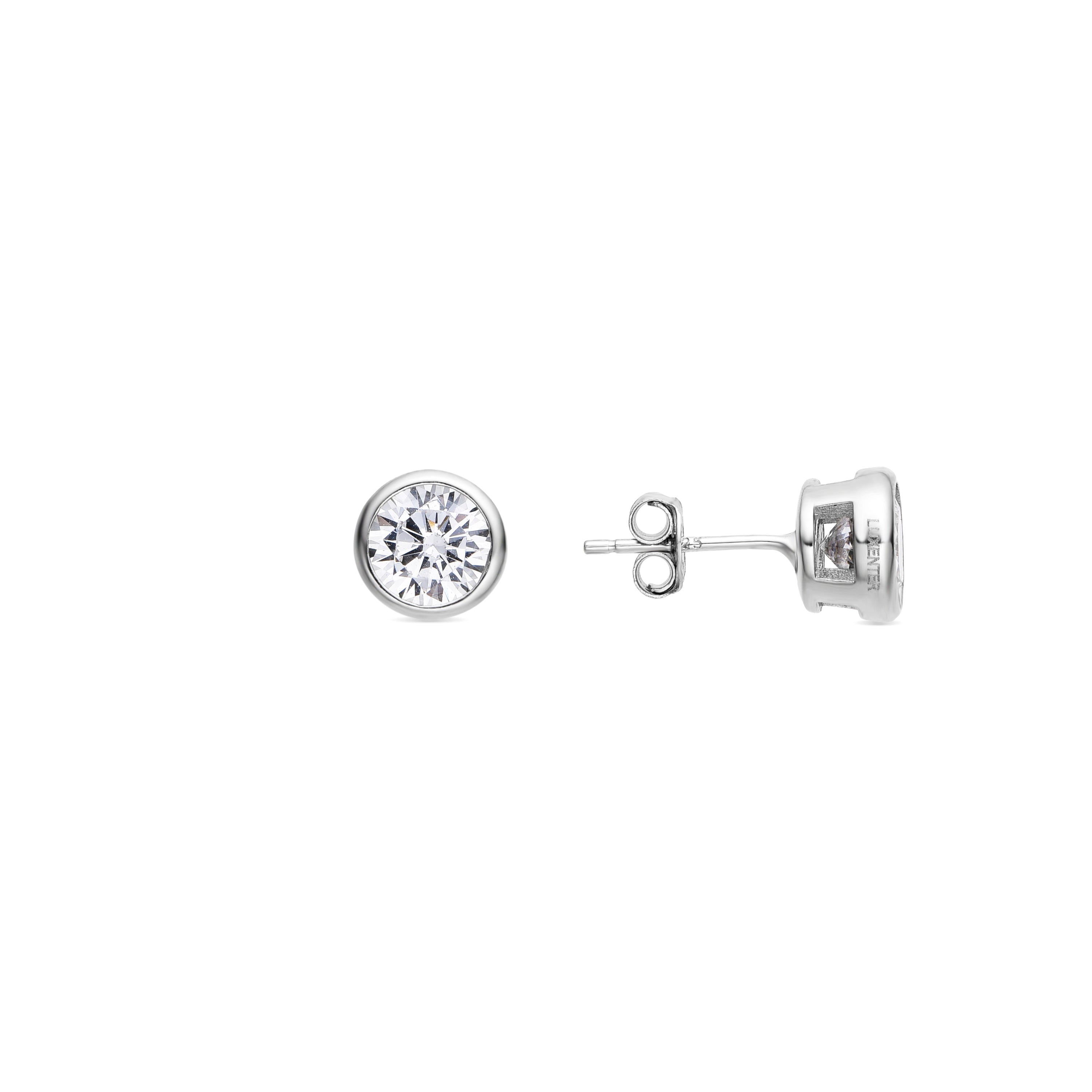 Orecchini in Argento Sterling 925 con Zirconia Cubica brillante finitura Rodio - Basili