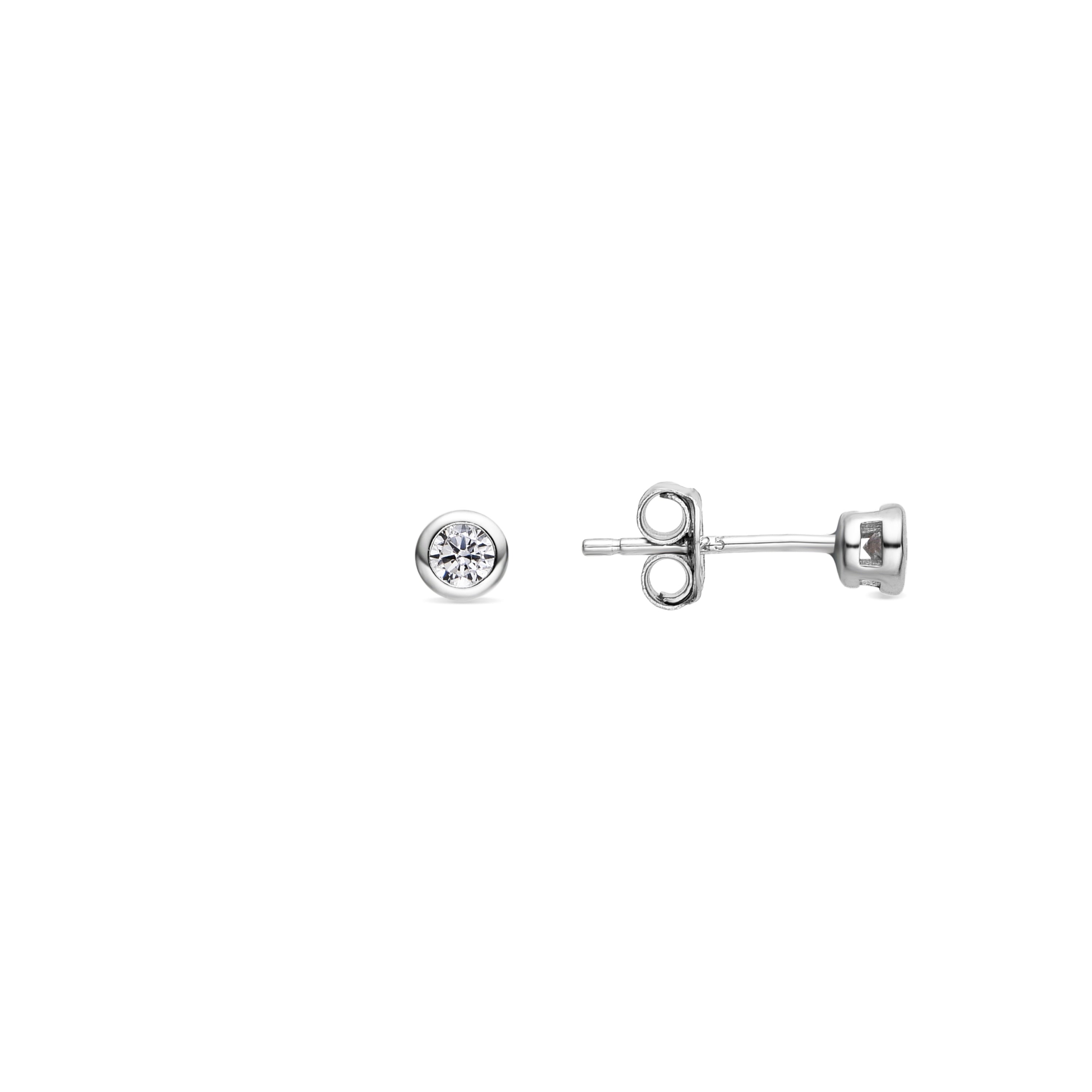 Orecchini in Argento Sterling 925 con Zirconia Cubica brillante finitura Rodio - Basili