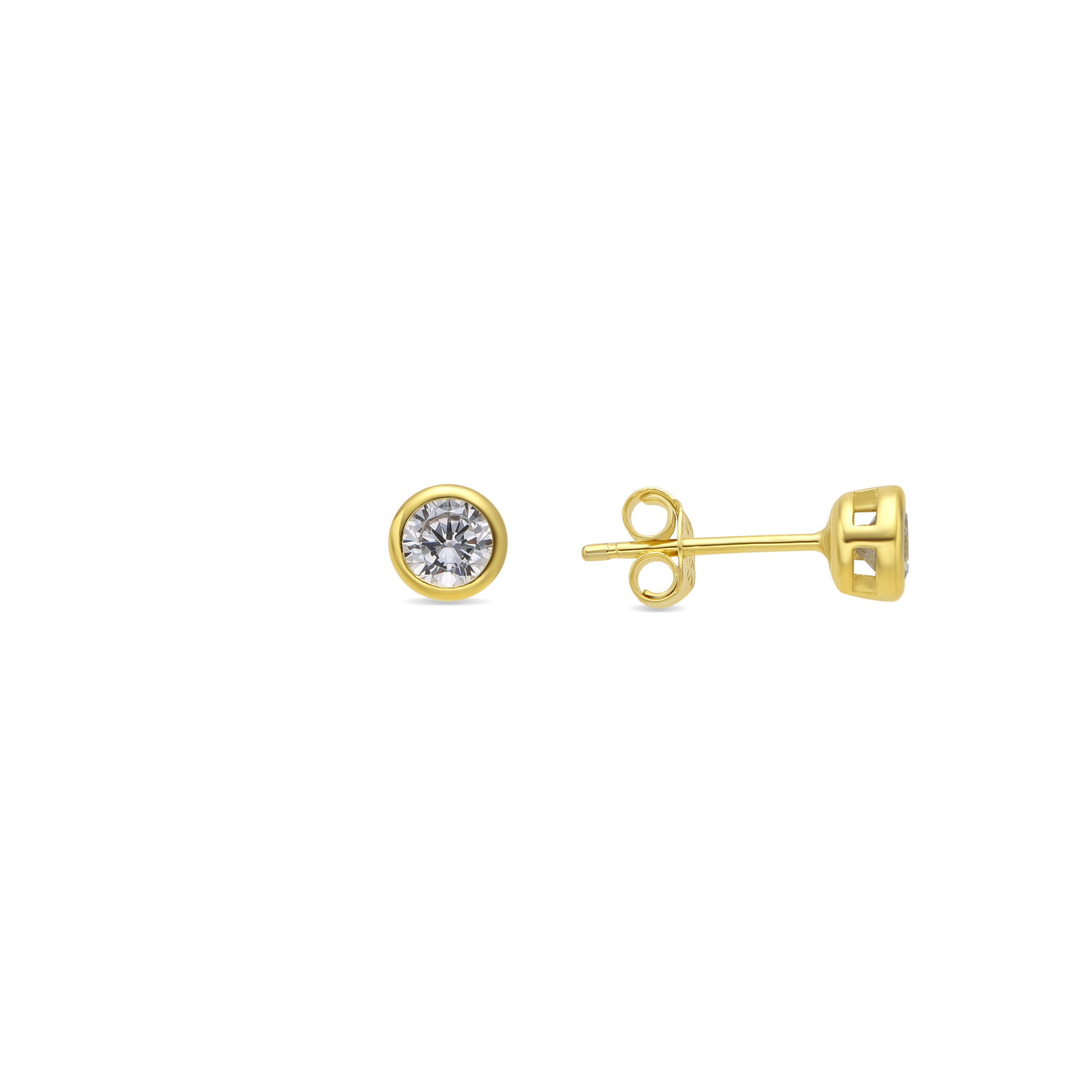 Orecchini in Argento 925 con Zirconia Brillante finitura in oro 18K - Basili