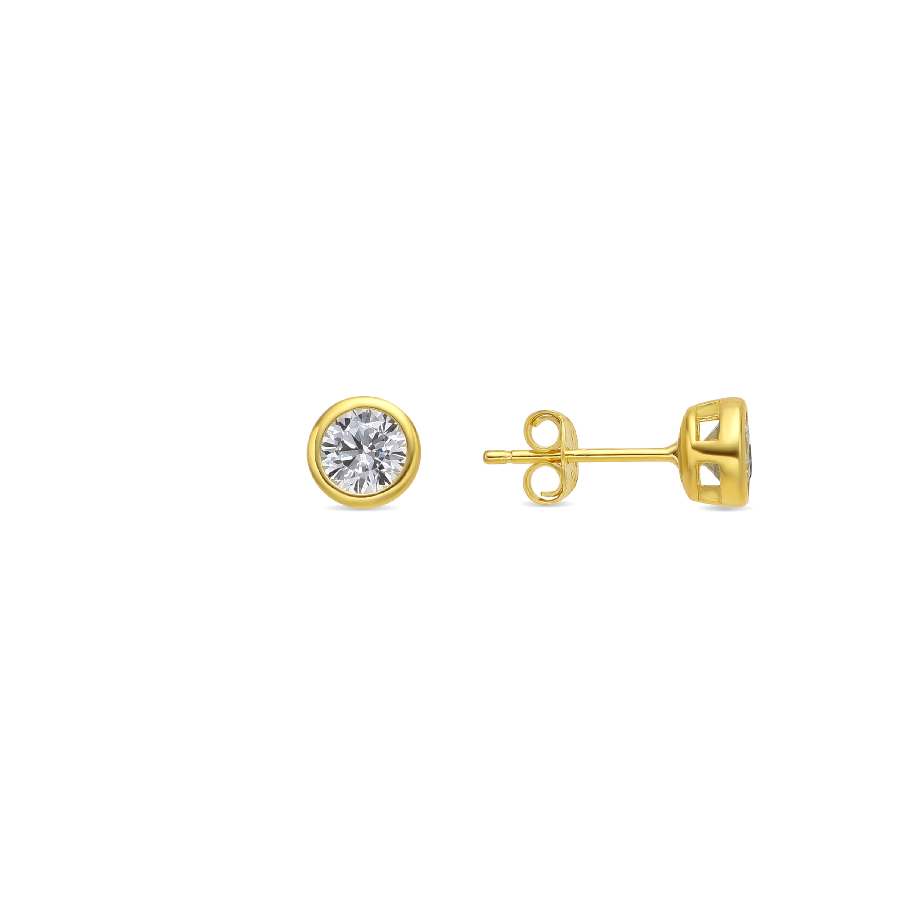 Orecchini in Argento 925 con Zirconia Brillante finitura in oro 18K - Basili
