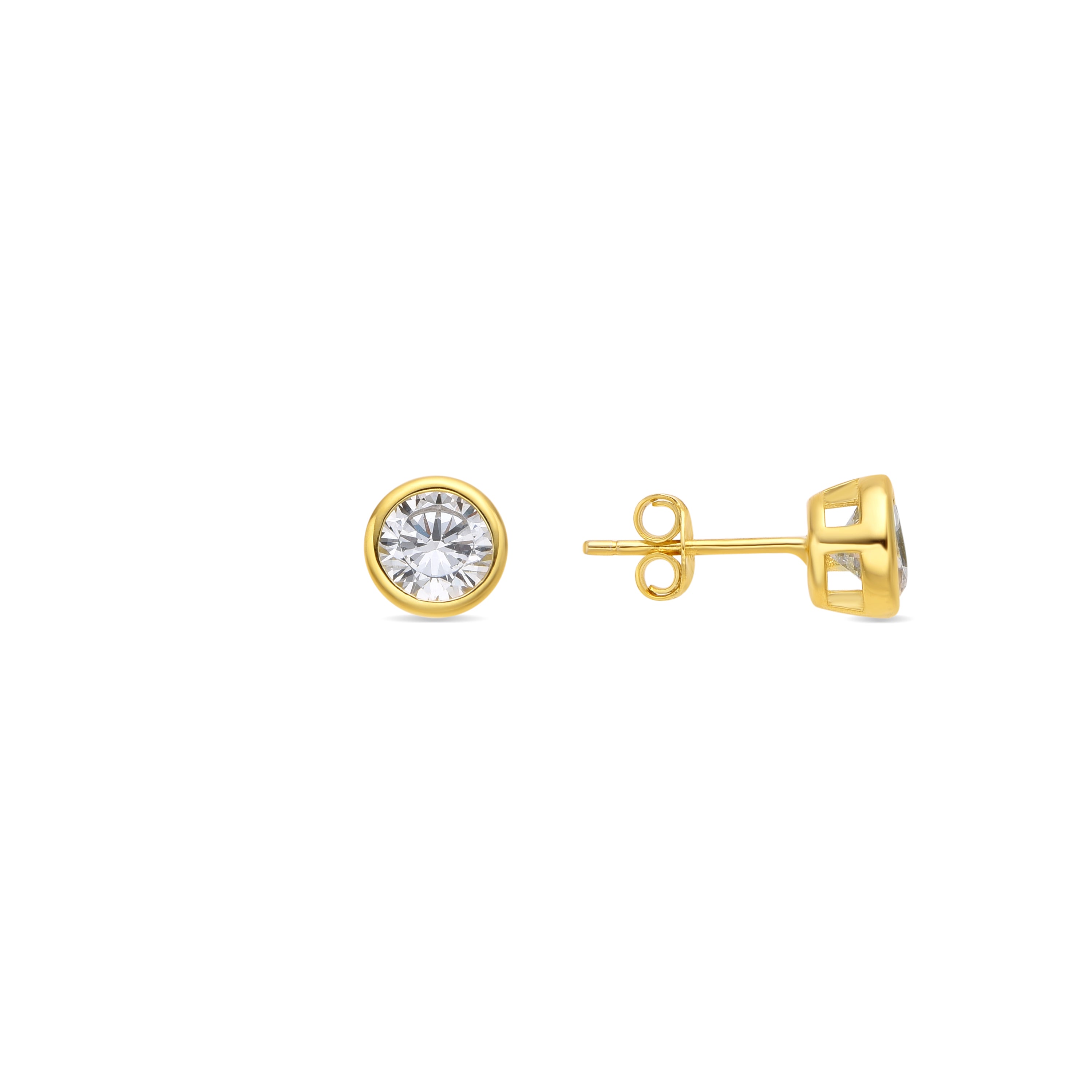Orecchini in Argento 925 con Zirconia Brillante finitura in oro 18K - Basili