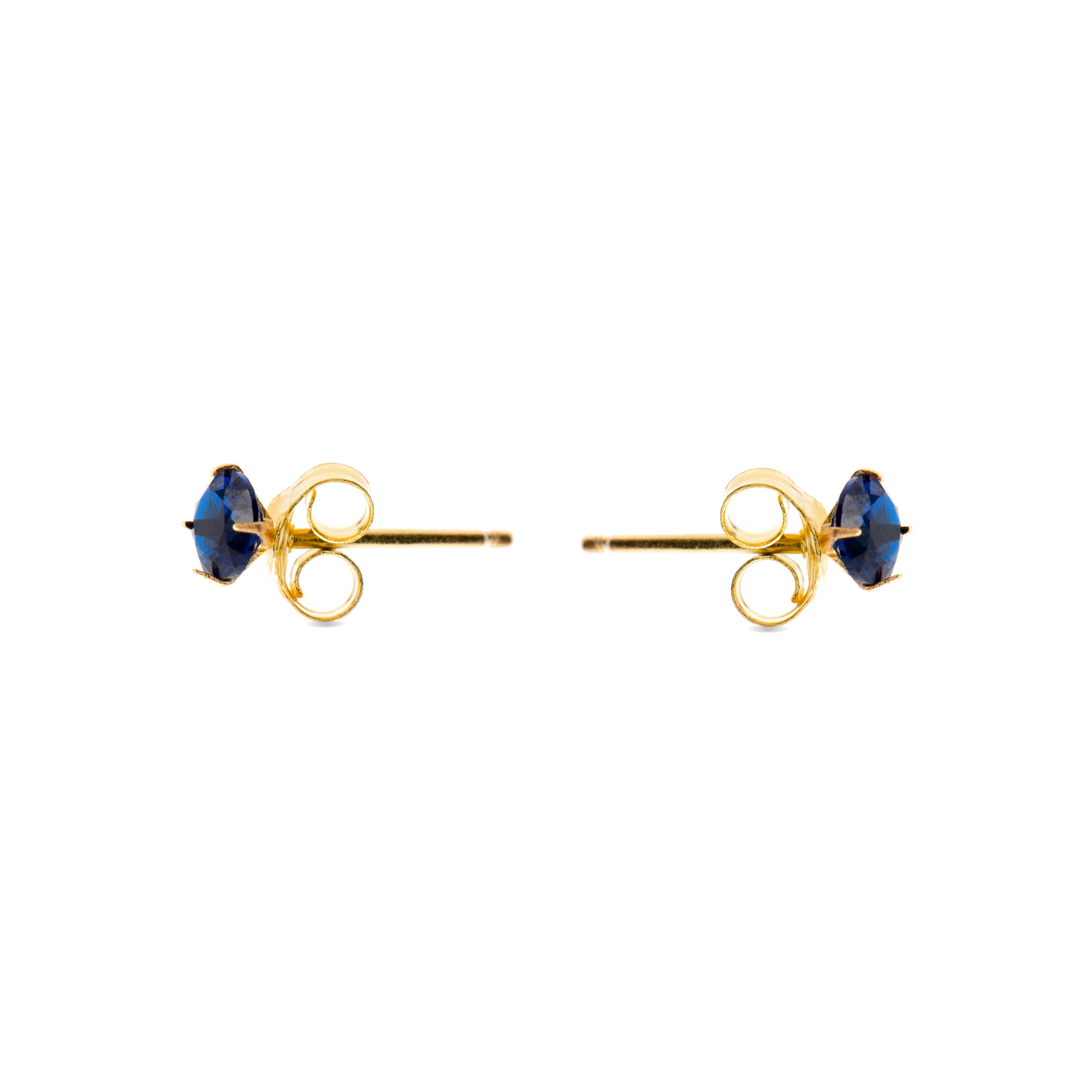 Pendientes de Plata de Ley 925 con Cuarzo Hidrotermal Topacio Azul acabados en oro amarillo 18K - Otieno