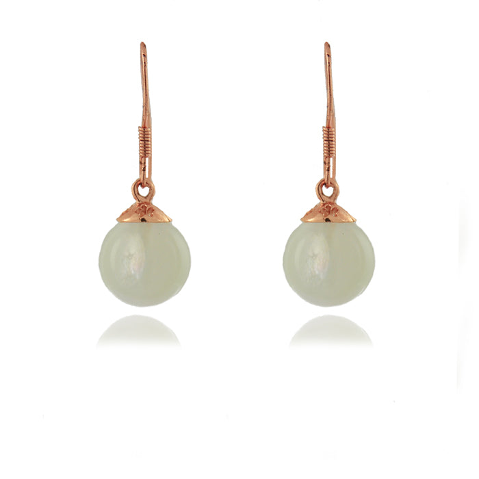 925 Sterling Silver Earrings with Cat's Eye finished in 18K rose gold - Yedia
