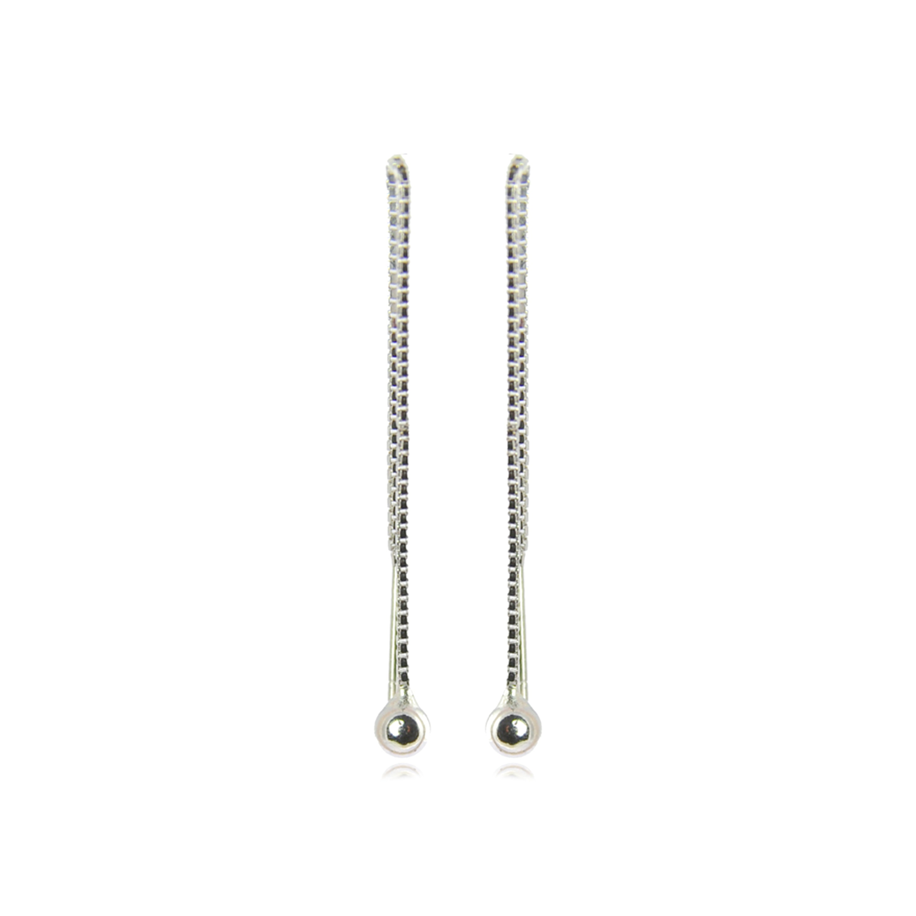 Boucles d'oreilles en argent sterling 925 finies en rhodium - Yedia